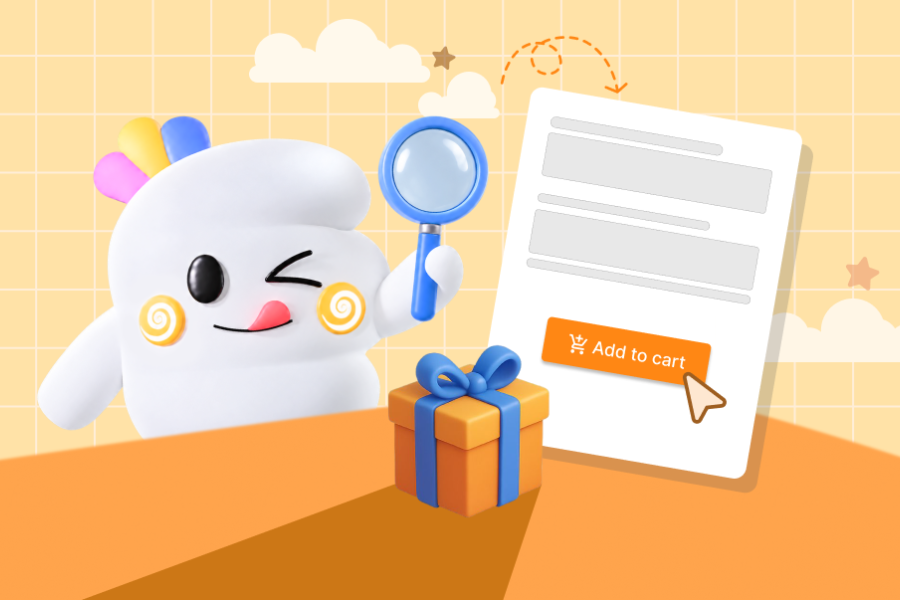Easify mascot with a magnifying glass checking an Add to cart page