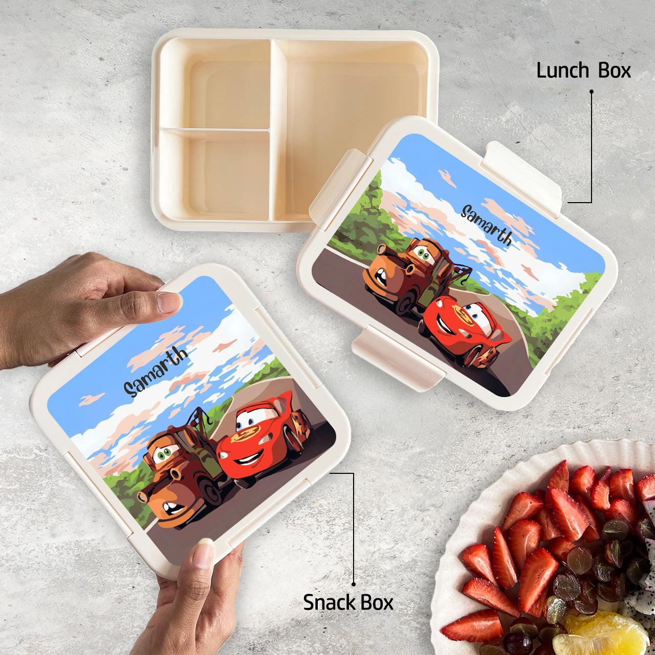 Custom Snack Box & Lunch Box for kids - Cars Theme