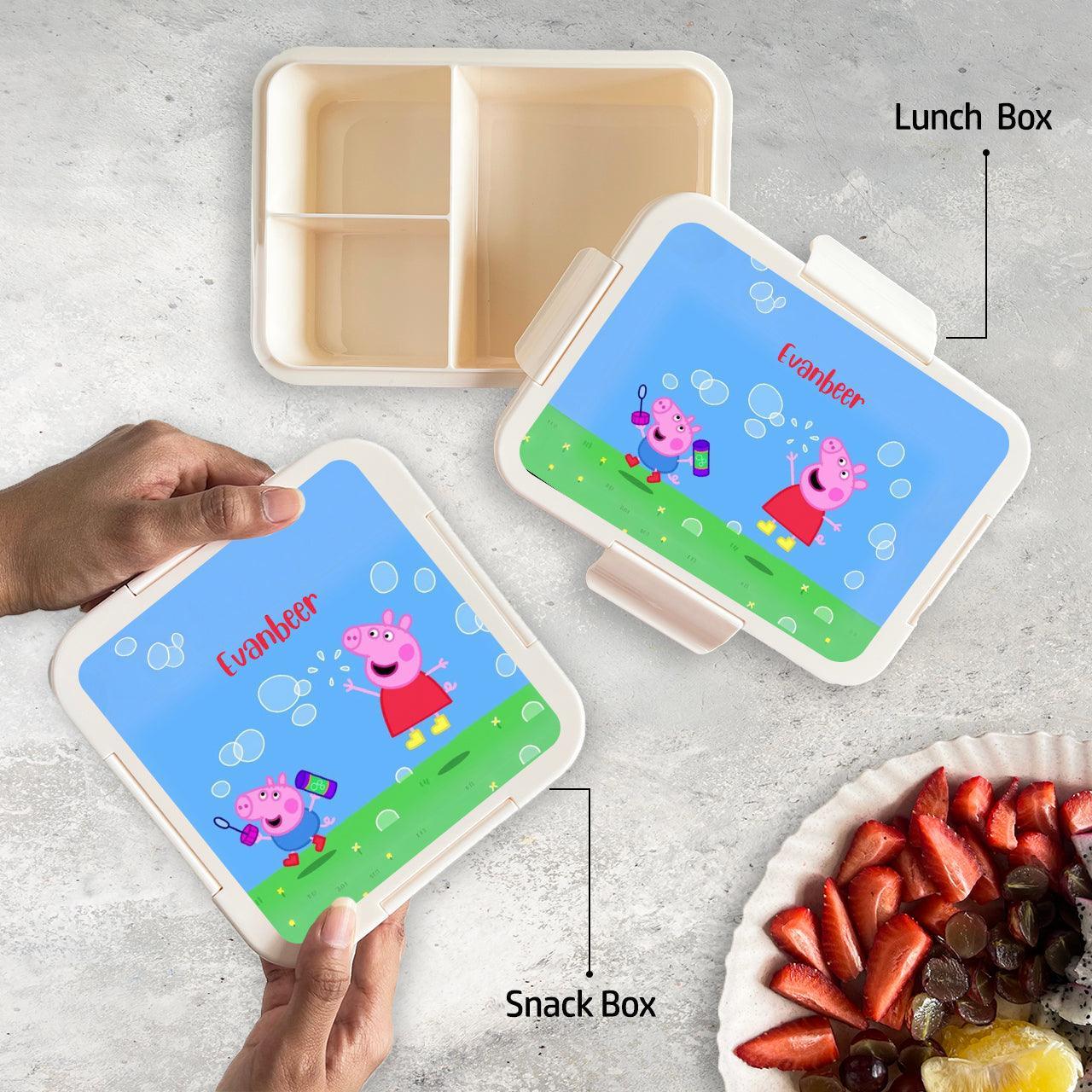 Custom Snack Box & Lunch Box for kids - Peppa Design