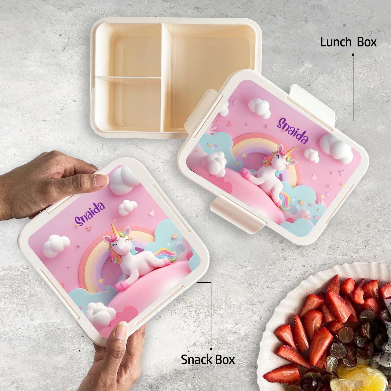 Custom Snack Box & Lunch Box for kids - Unicorn Design