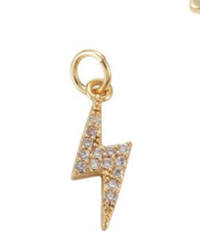 CZ Lightning Bolt Charm