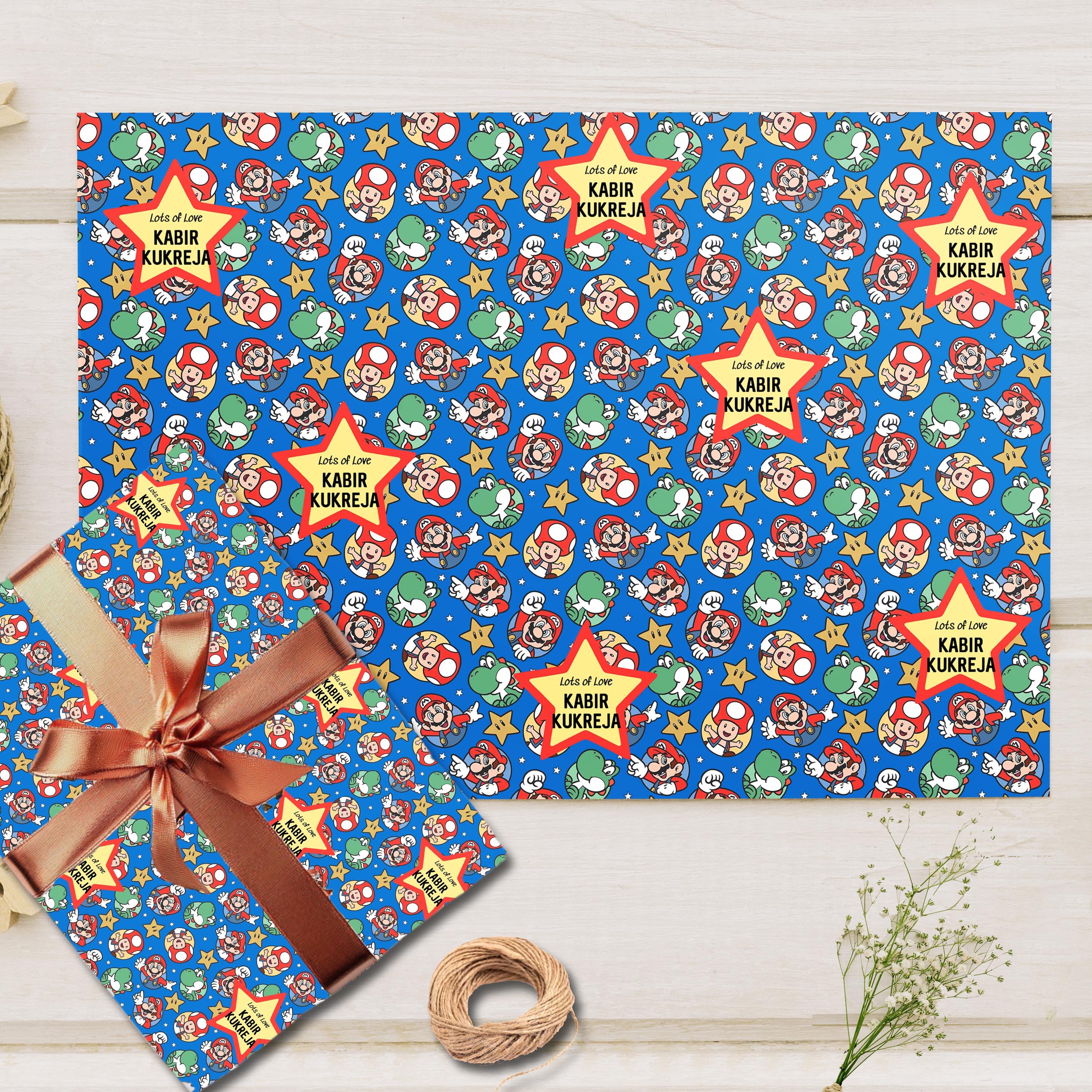 Custom Gift Wrapping Paper - Happy Mario Theme