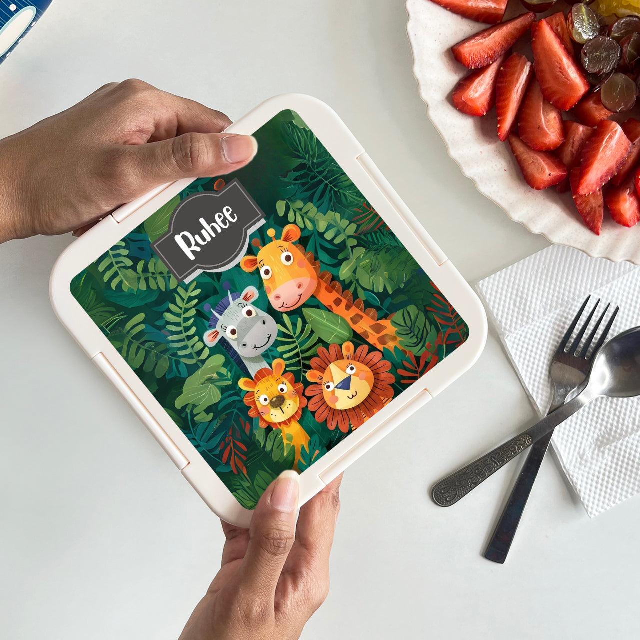 Custom Snack Box & Lunch Box for kids - Jungle Safari Theme