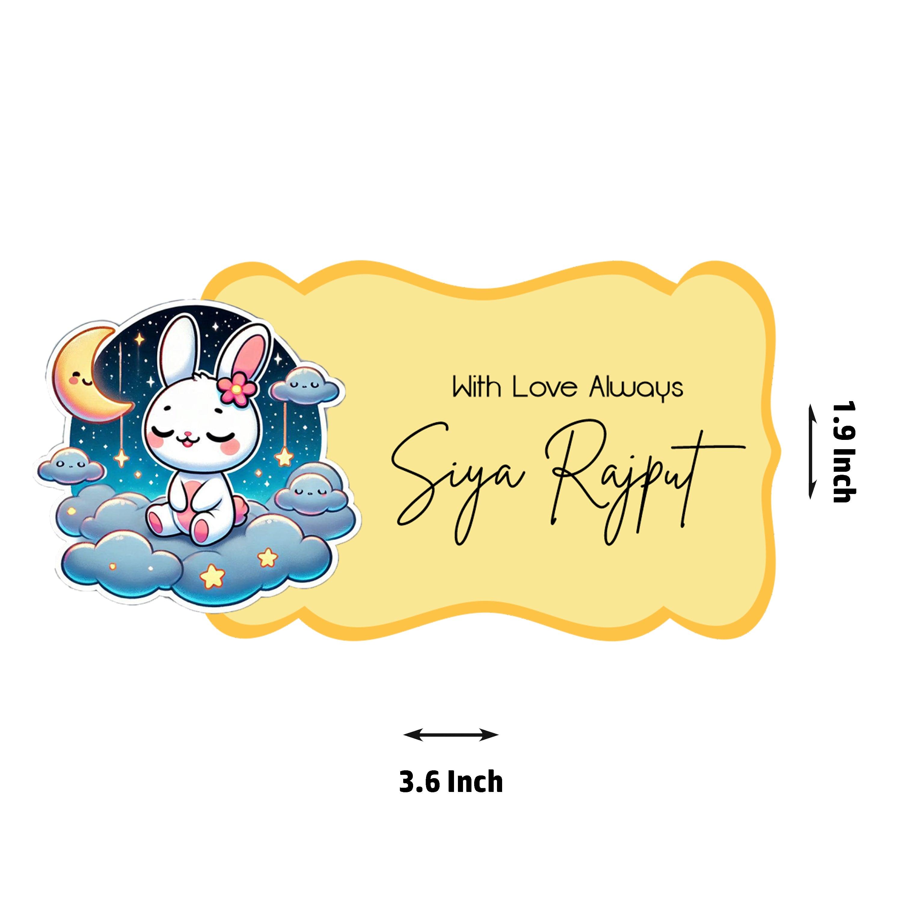 Die-Cut Gift Tags/Gift Labels - Sleepy Bunny Design