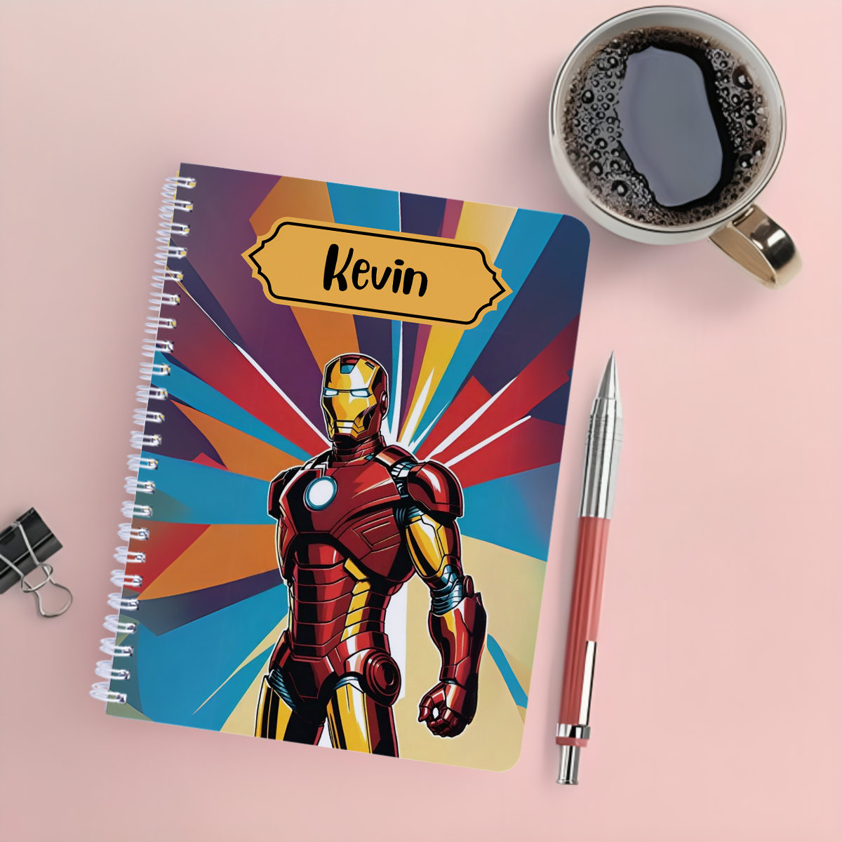 Personalised Notebook - A5 size - Iron Man Design