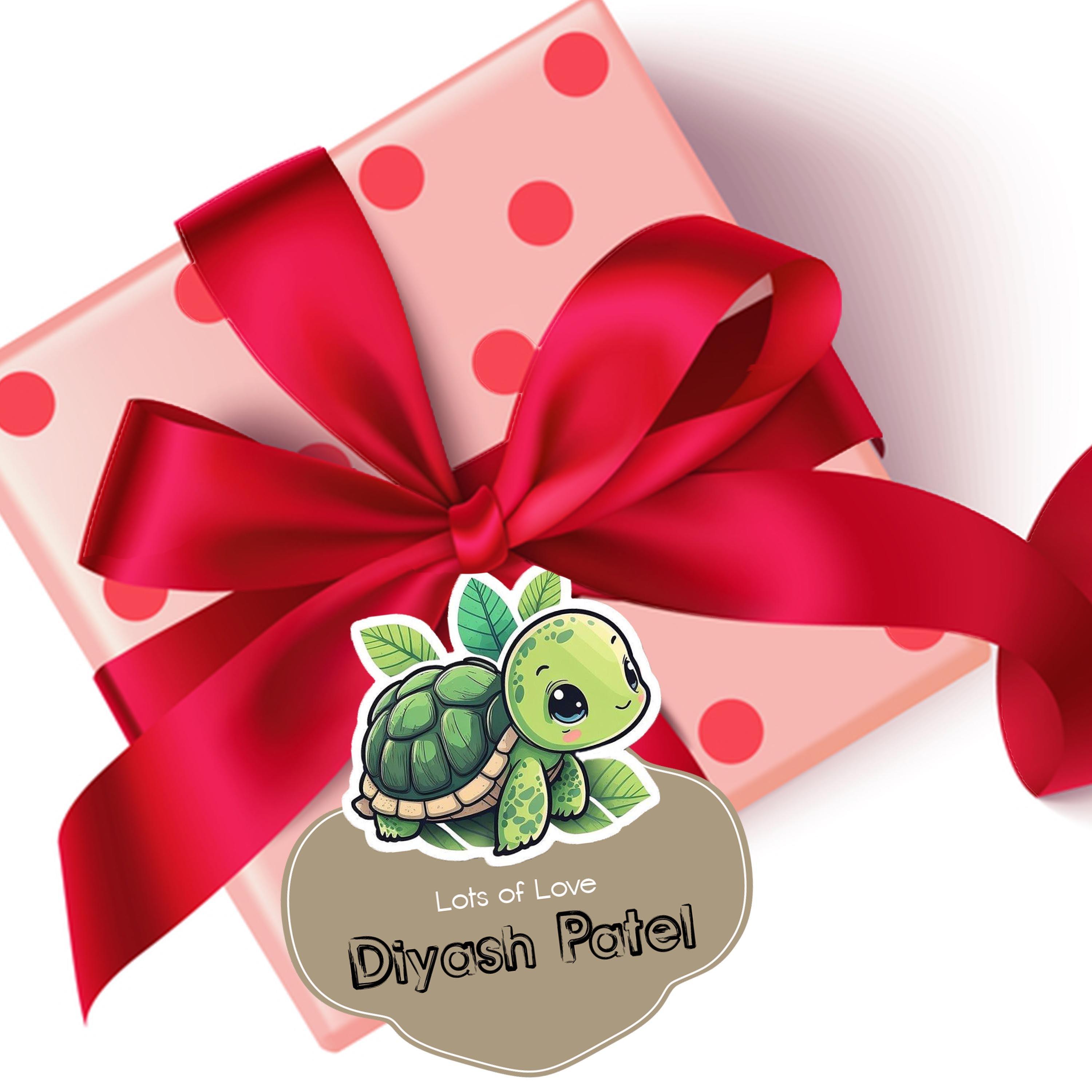 Die-Cut Gift Tags/Gift Labels - Turtle Treat