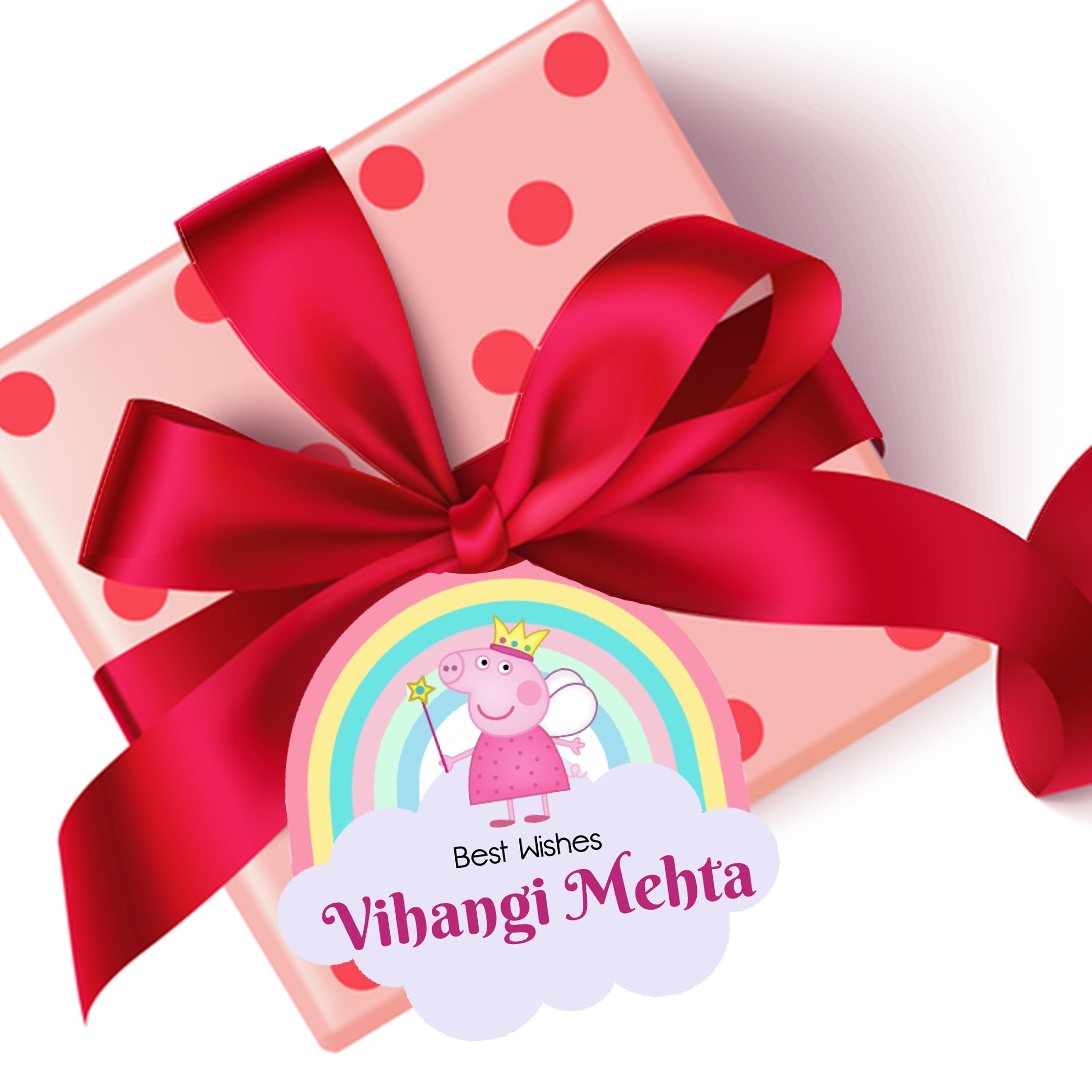 Die-Cut Gift Tags/Gift Labels - Peppa Design