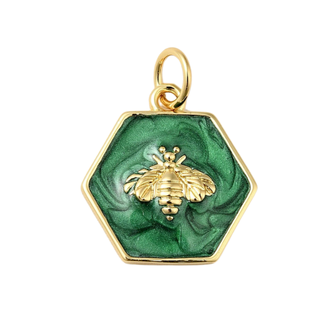 Hexagon Bee Charm