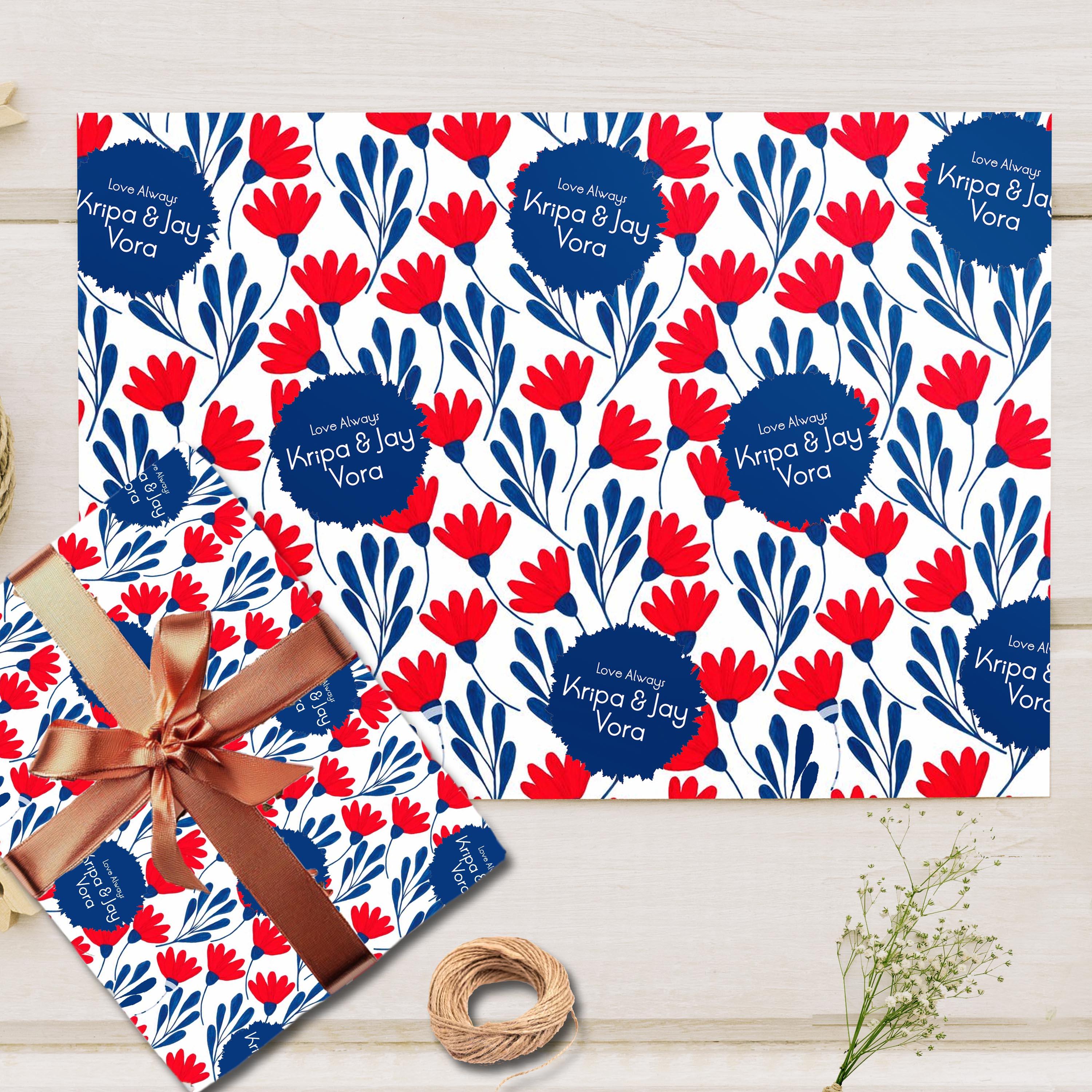 Custom Gift Wrapping Paper - Ruby Petals