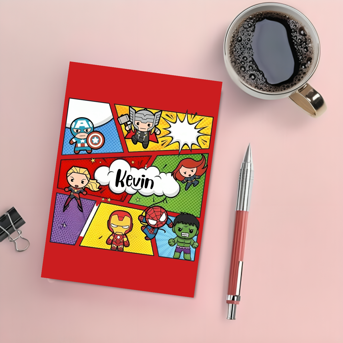 Personalised Notebook - A5 size - Superhero