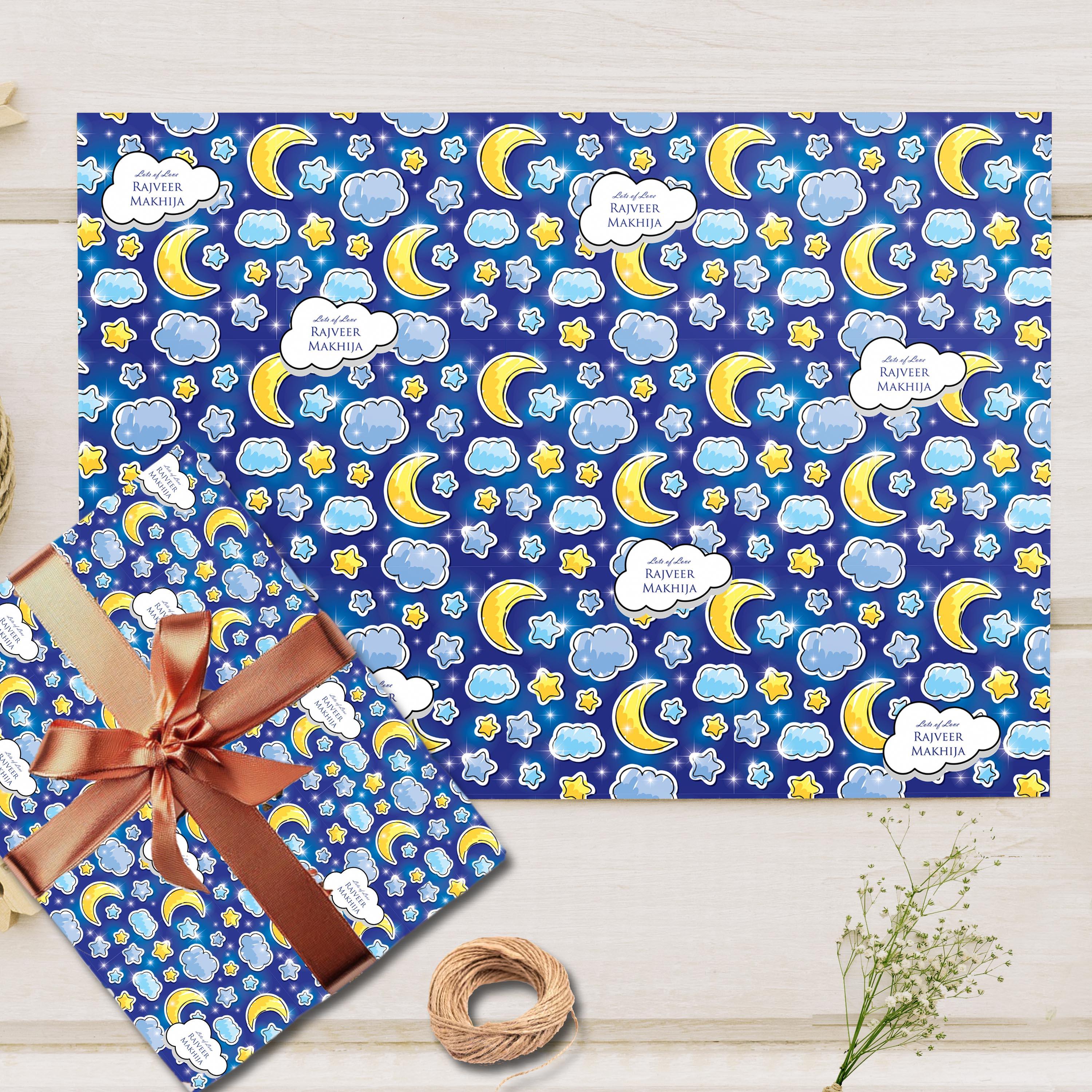 Custom Gift Wrapping Paper- Blue Sky Theme