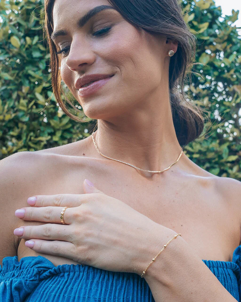 Sterling Silver Janie Anchor Chain Ring
