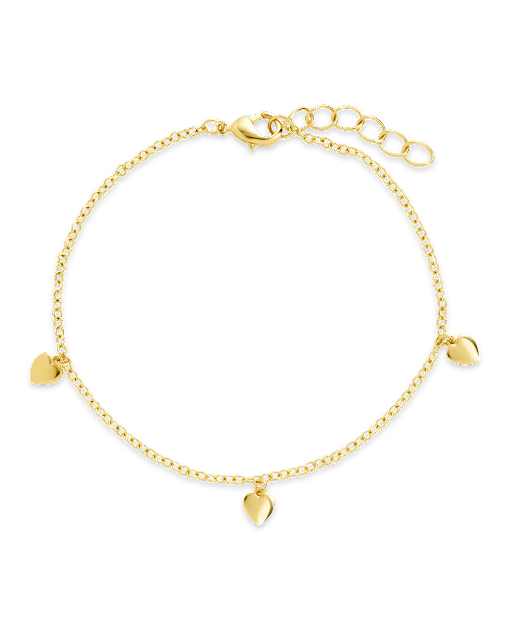 Farrah Stationed Flat Heart Bracelet