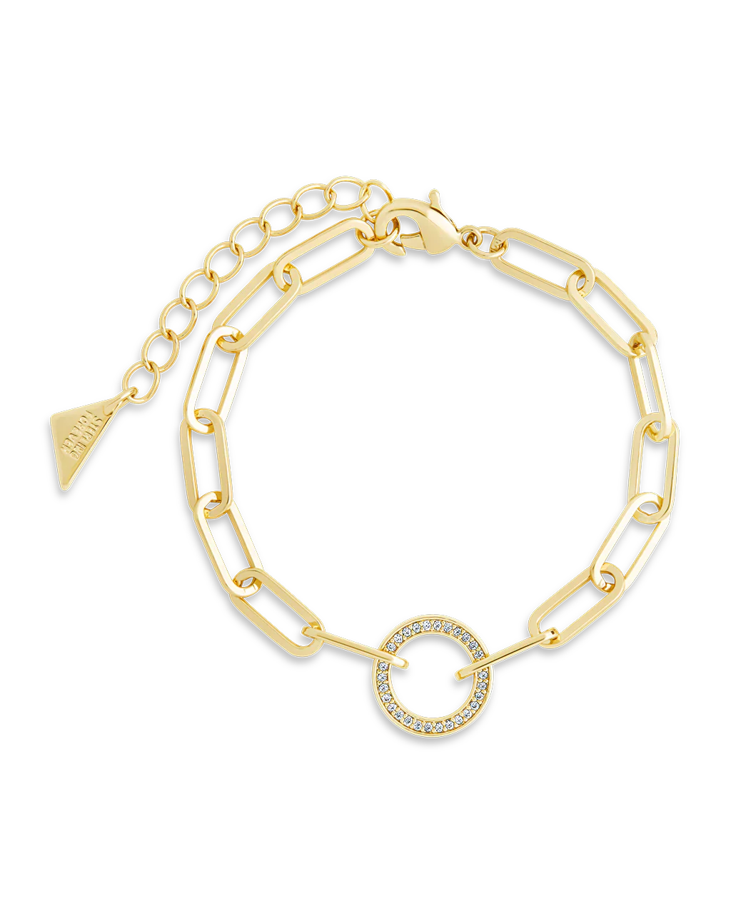 Jacie CZ Circle Paperclip Bracelet