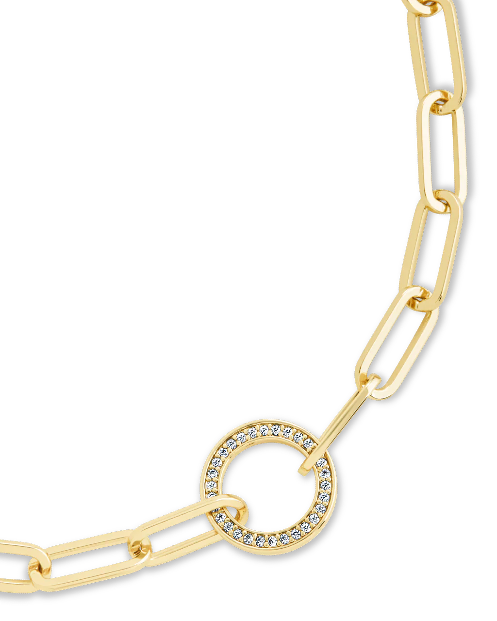 Jacie CZ Circle Paperclip Bracelet