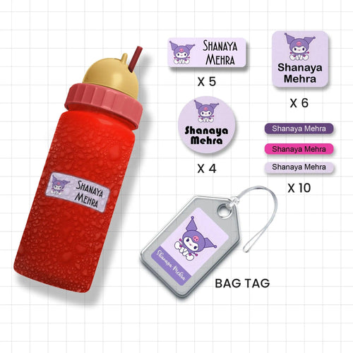 Assorted Shapes Waterproof Labels - Kuromi Anime Chatterbox Labels