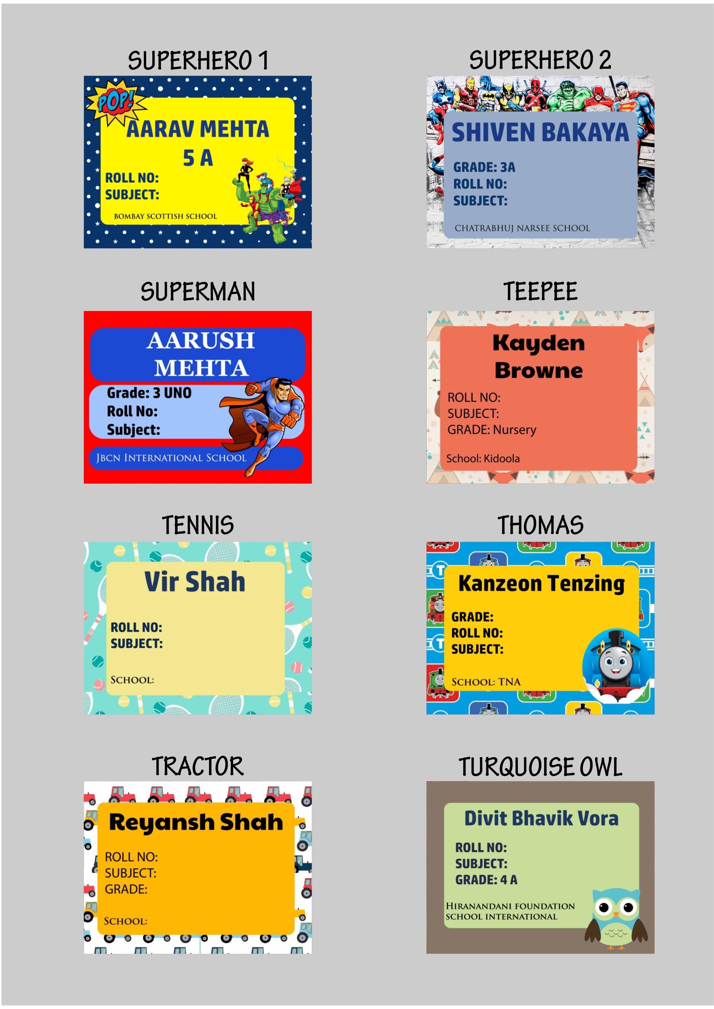 Personalised Book Labels & Stickers - Set of 20 Chatterbox Labels