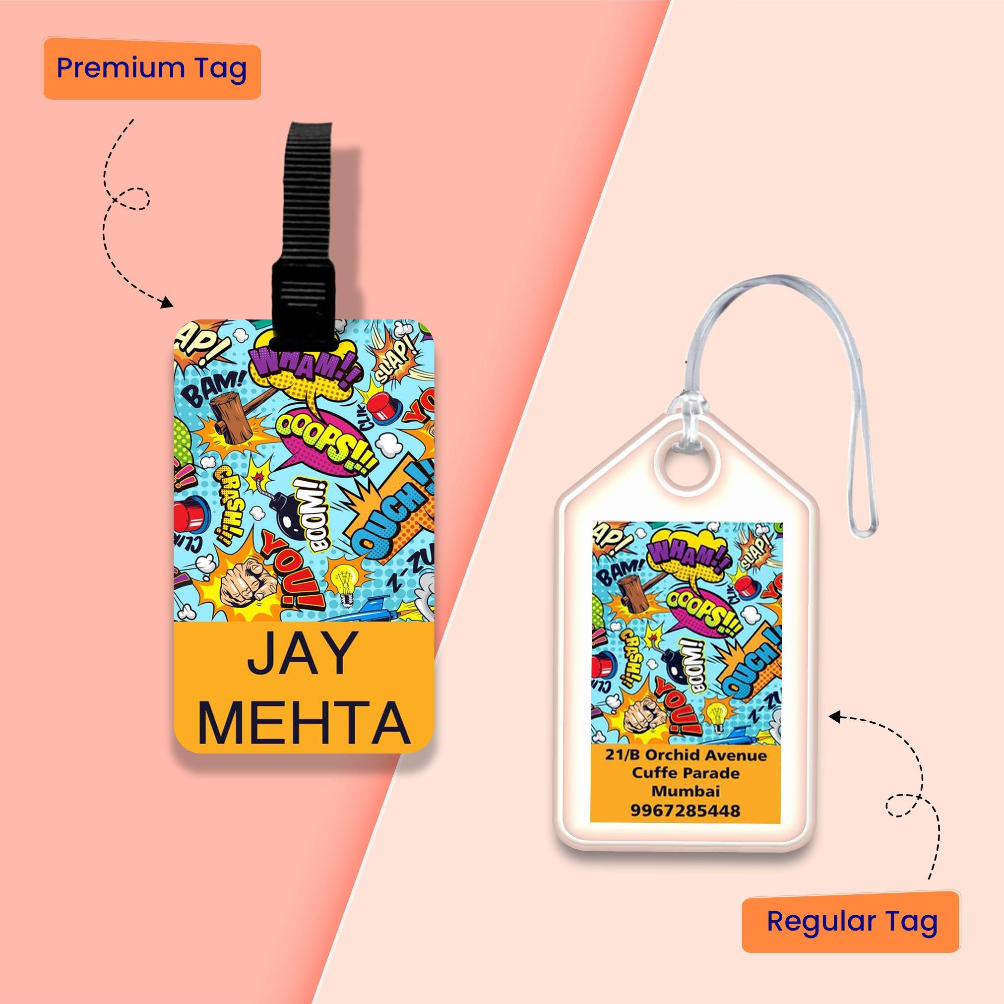 Personalized Bag Tags for Kids - Set of 5 - Bam Boom Design