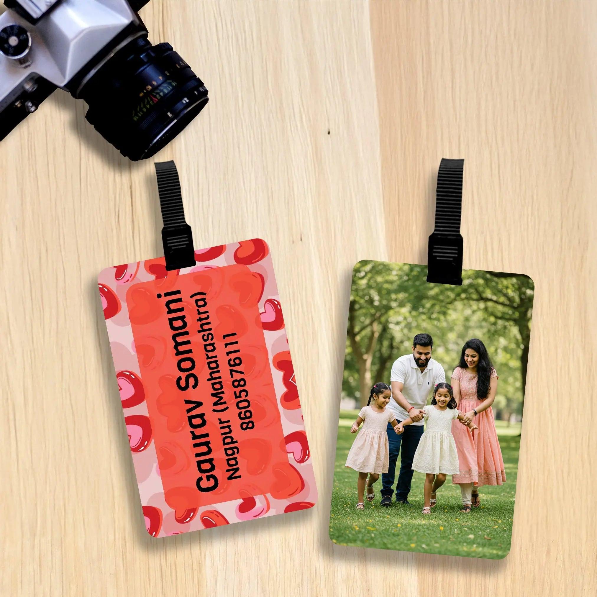 Custom Luggage Tags with Photo and Name - Set of 5 Chatterbox Labels