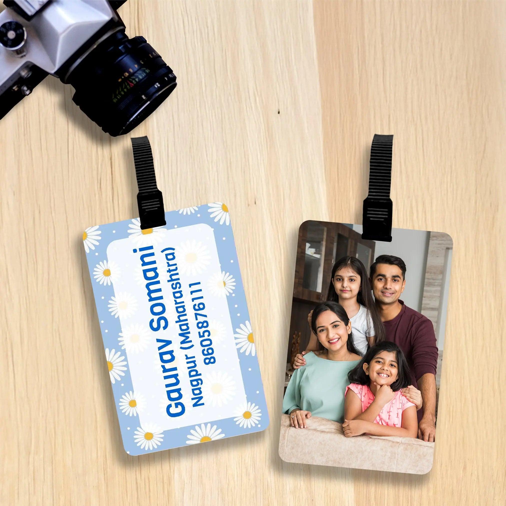 Custom Luggage Tags with Photo and Name - Set of 5 Chatterbox Labels