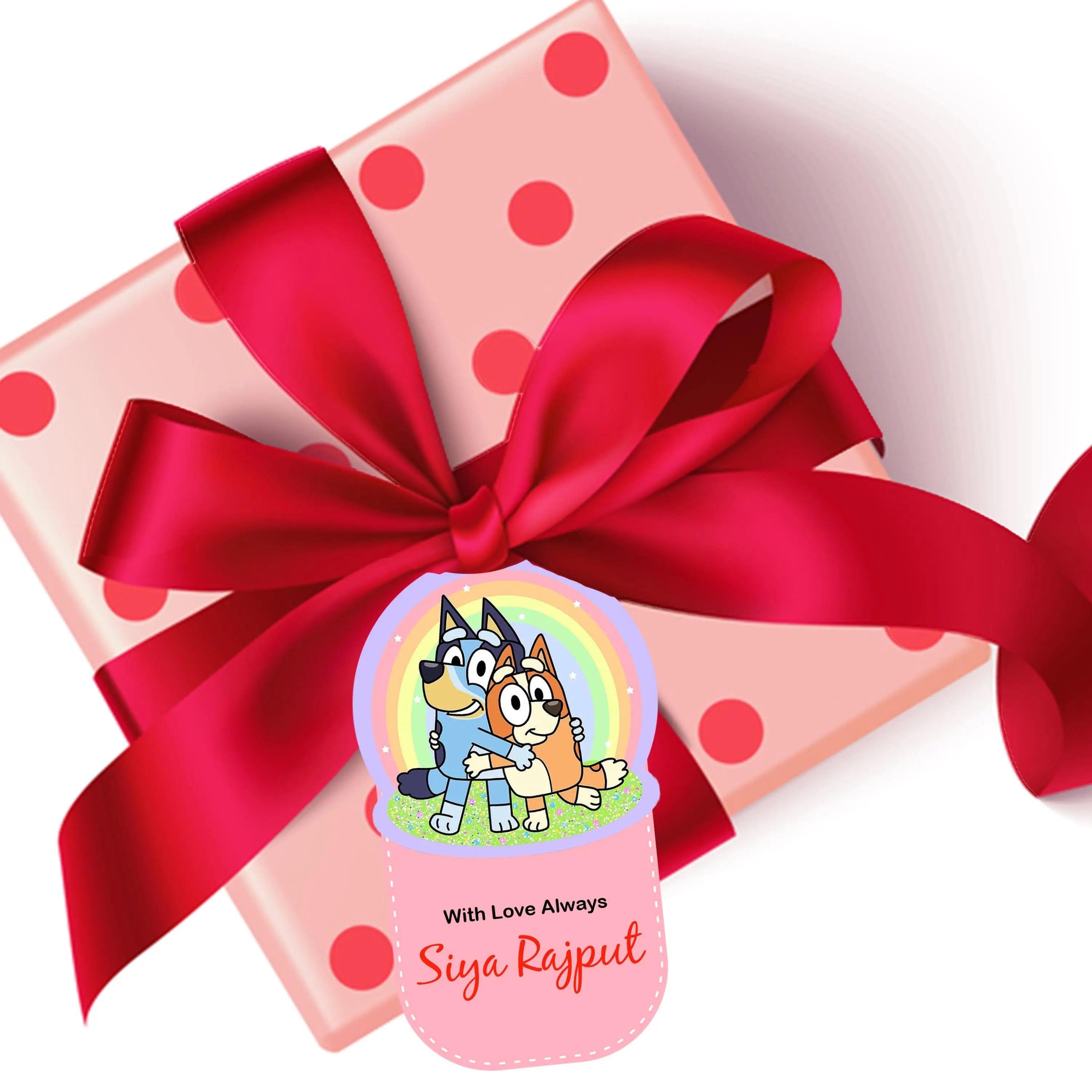 Die-Cut Gift Tags/Gift Labels - Bluey Design