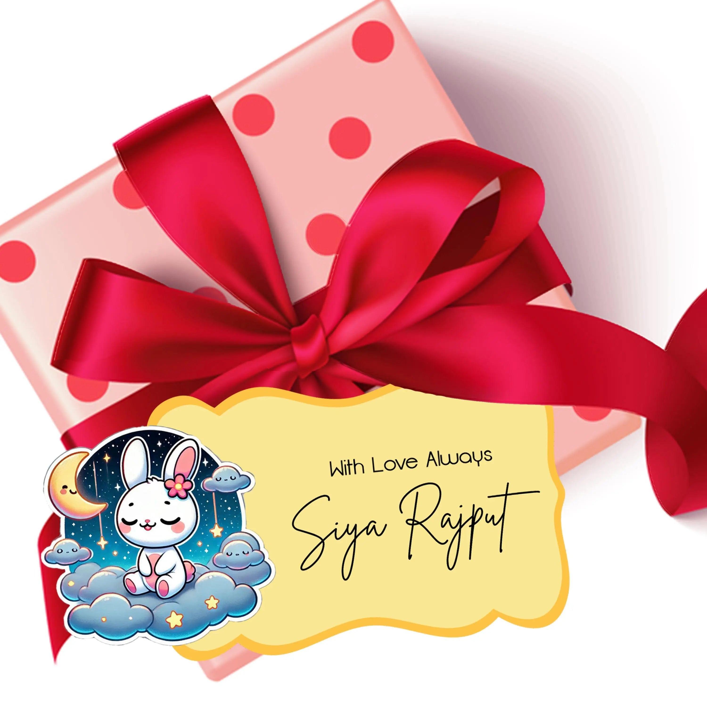 Die-Cut Gift Tags/Gift Labels - Sleepy Bunny Design