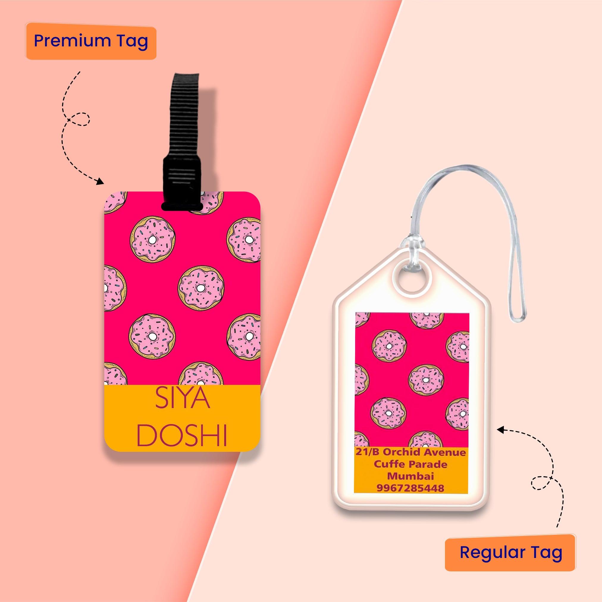 Personalized Bag Tags for Kids - Set of 5 - Donut design