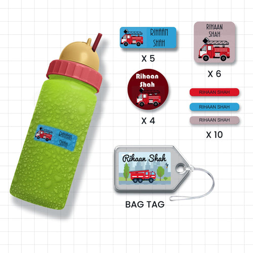 Assorted Shapes Waterproof Labels - Fire Engine Theme Chatterbox Labels