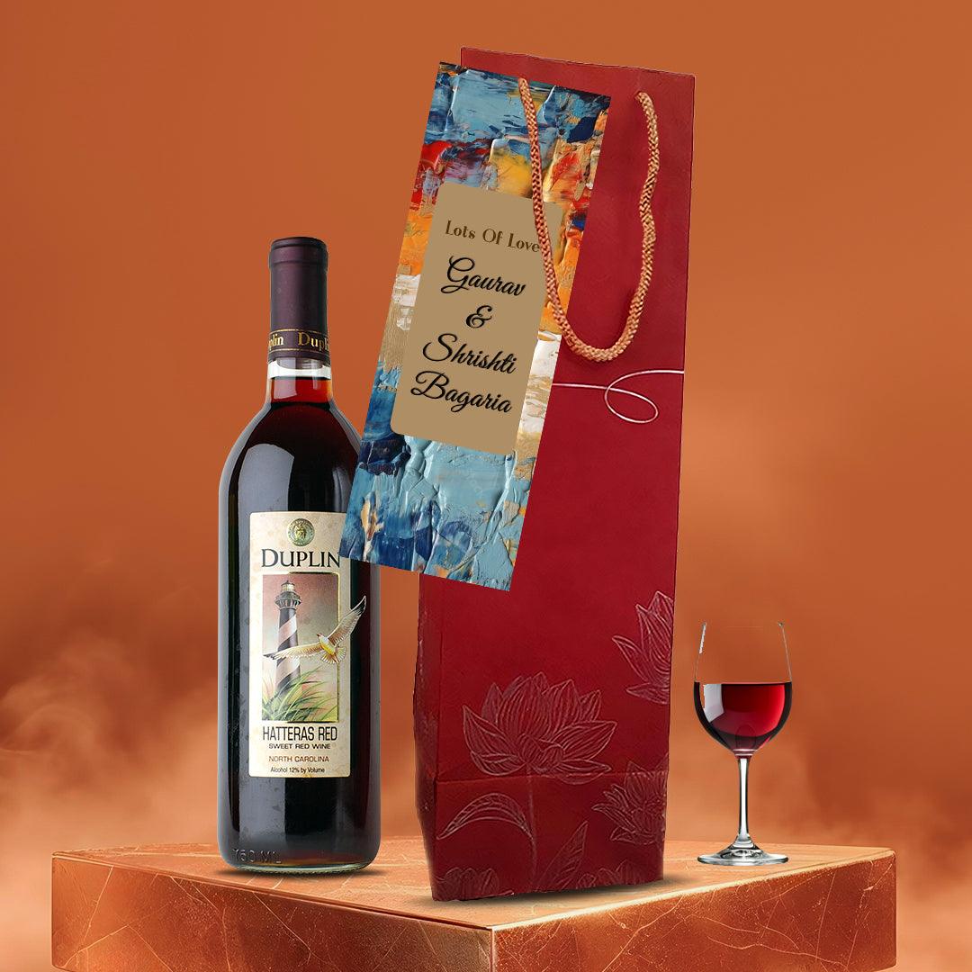 Wine Bottle Bag - Hand Painted - Set of 5