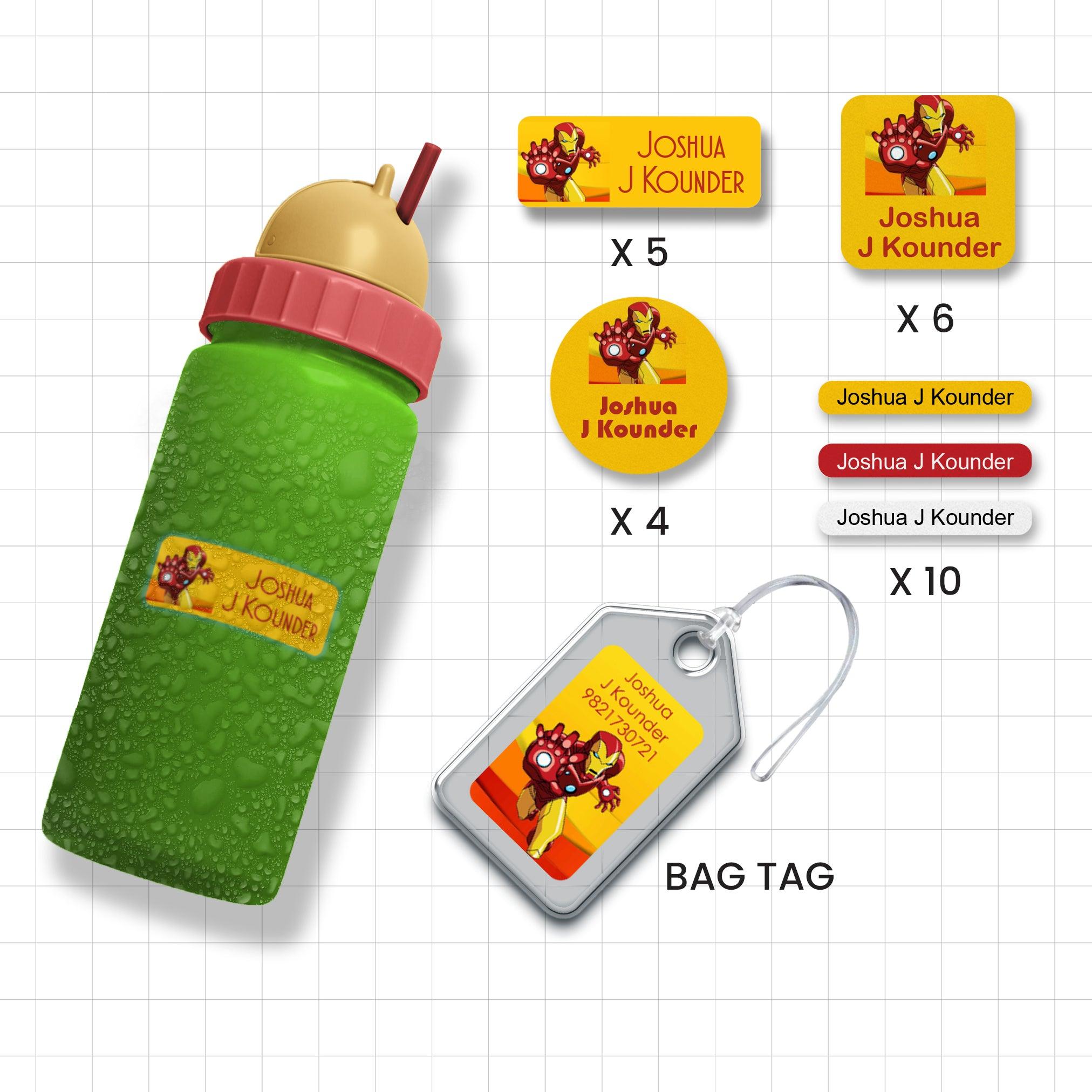 Assorted Shapes Waterproof Labels - Iron Man Theme Chatterbox Labels