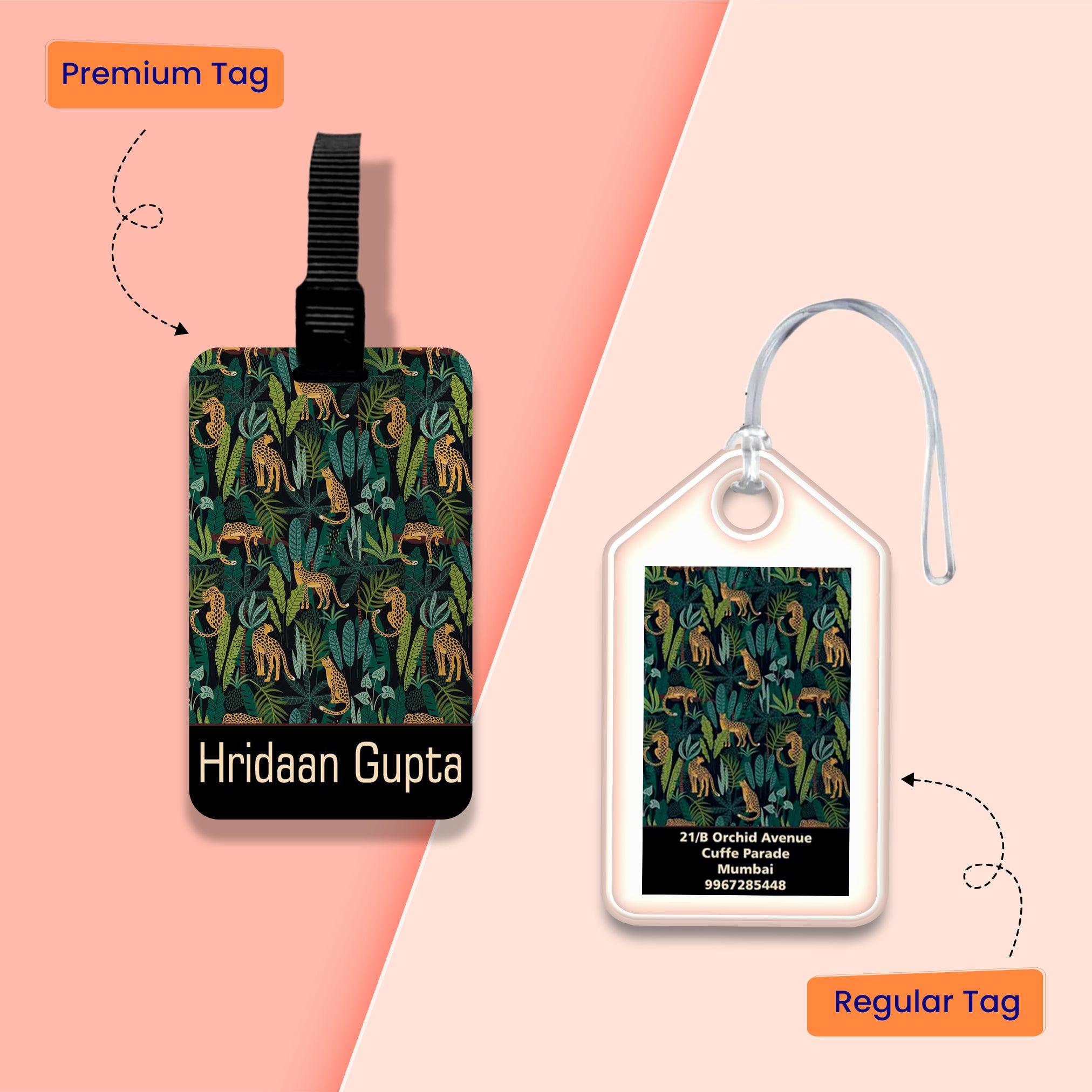 Personalized Bag Tags for Kids - Set of 5 - Jungle Theme