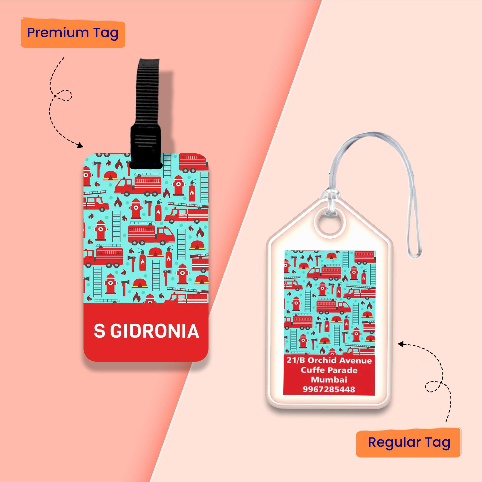 Personalized Bag Tags for Kids - Set of 5 - London Design