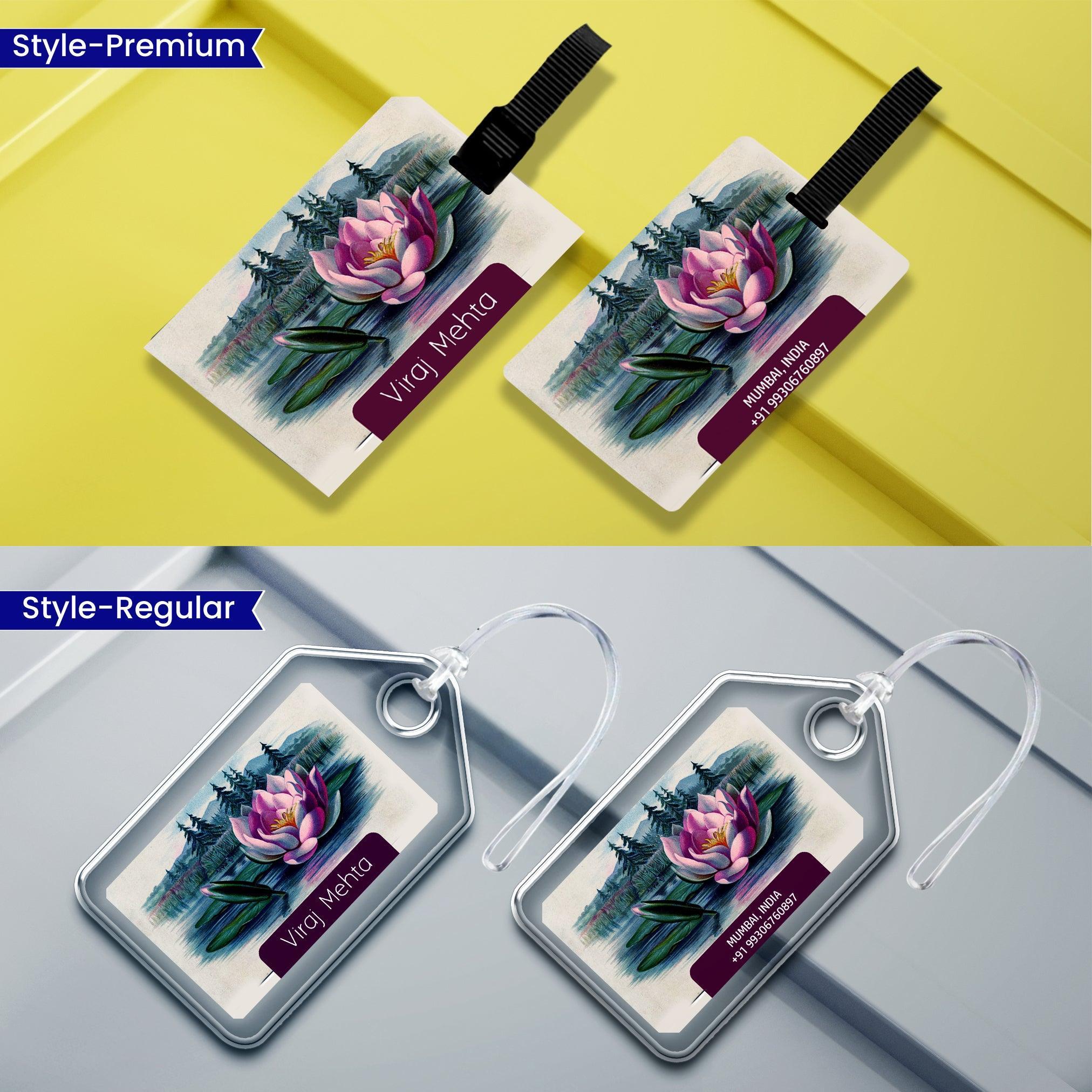 Personalized Luggage Tags - Lotuspond design