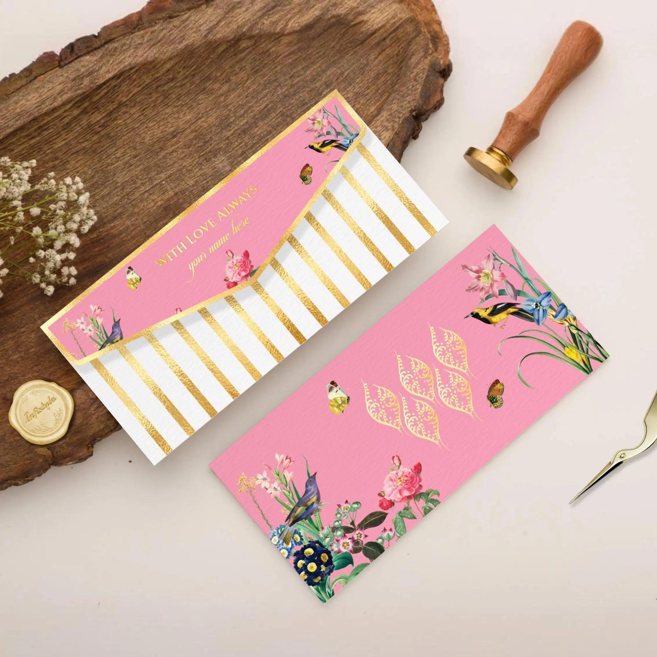 Luxe Money Envelopes -Birdsong Blossoms- Set of 20 Chatterbox Labels
