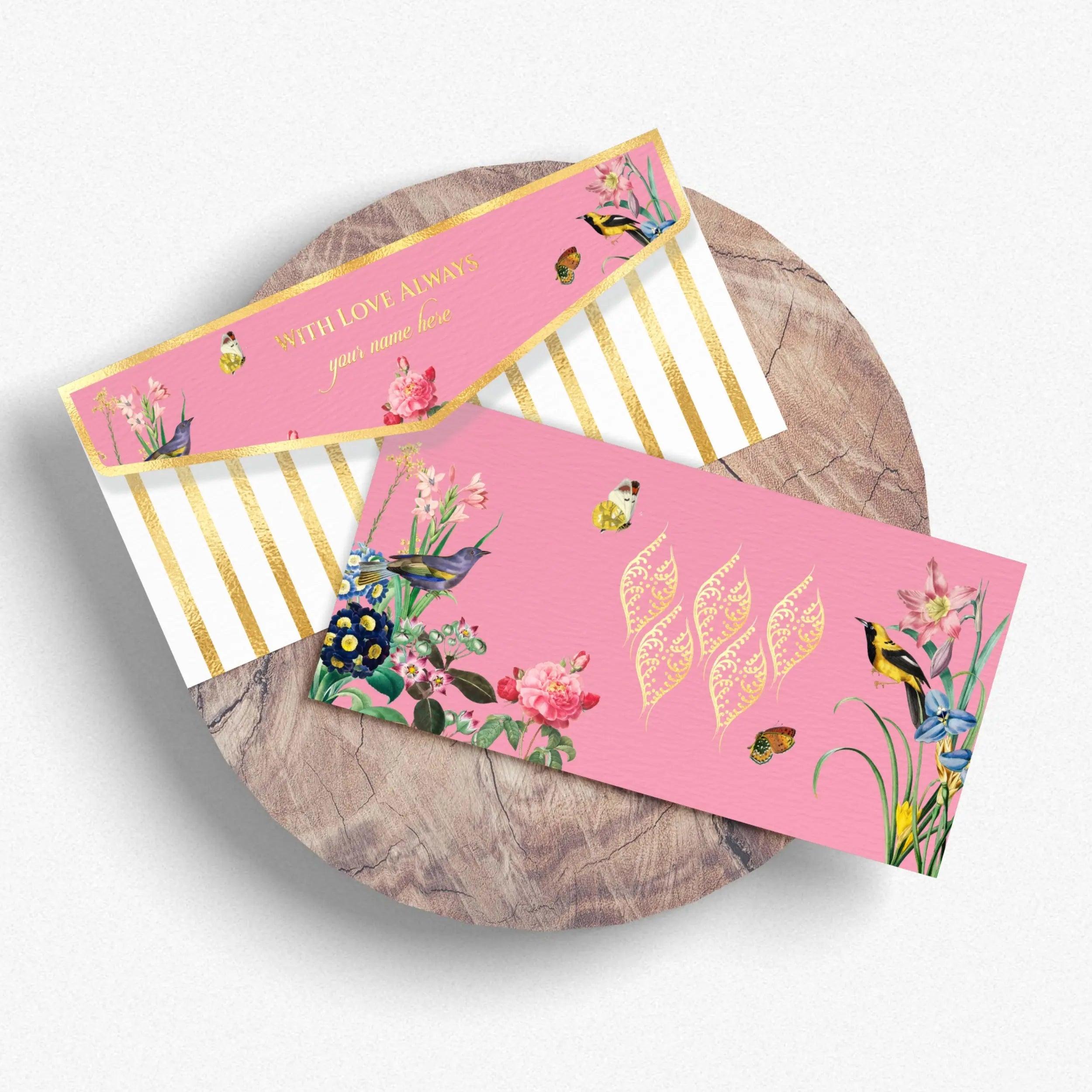 Luxe Money Envelopes -Birdsong Blossoms- Set of 20 Chatterbox Labels