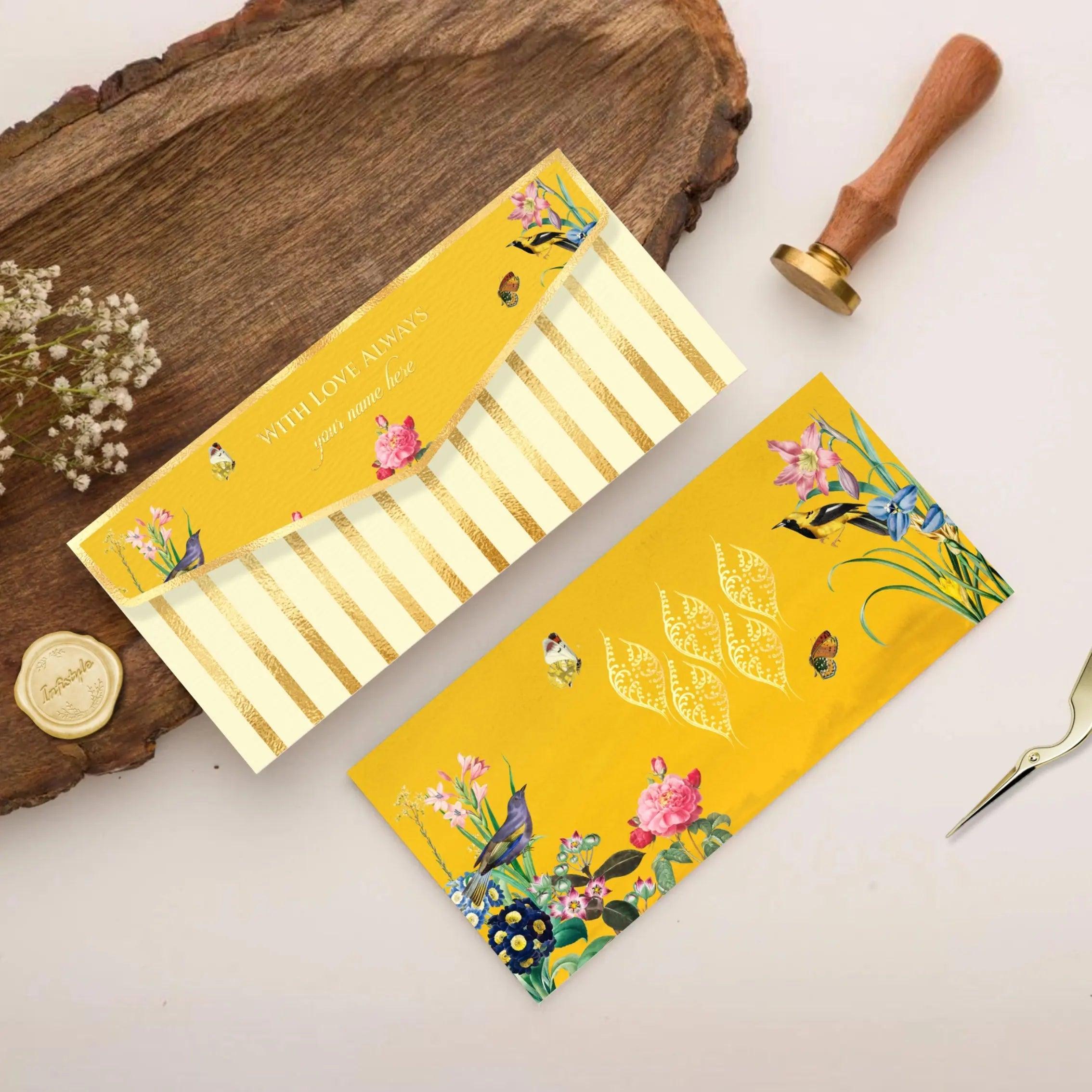 Luxe Money Envelopes -Birdsong Blossoms- Set of 20 Chatterbox Labels