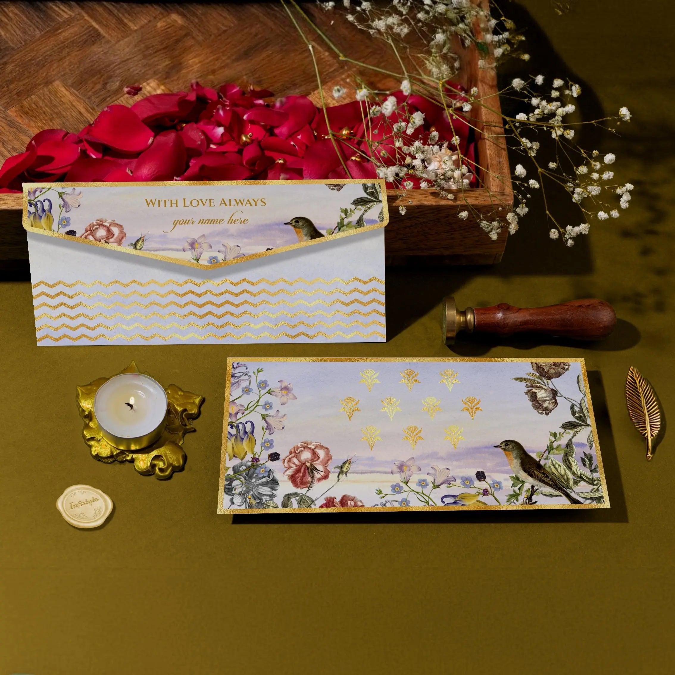 Luxe Money Envelopes -Birdsong Blossoms- Set of 20 Chatterbox Labels