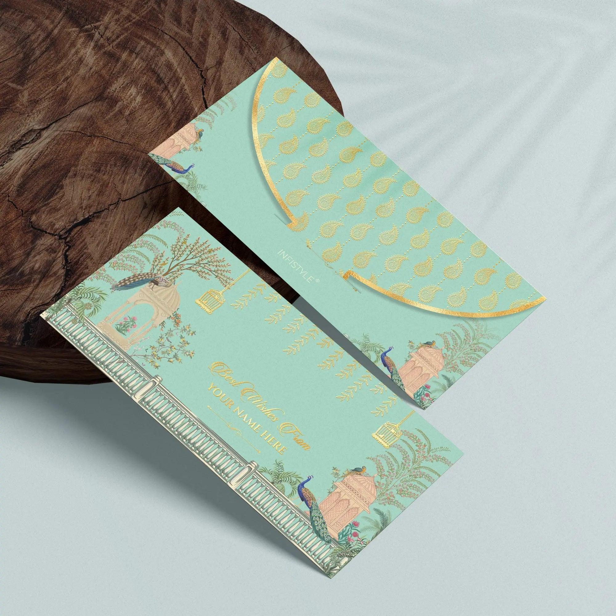 Luxe Money Envelopes -Peacock Garden Green- Set of 20 - Chatterbox Labels