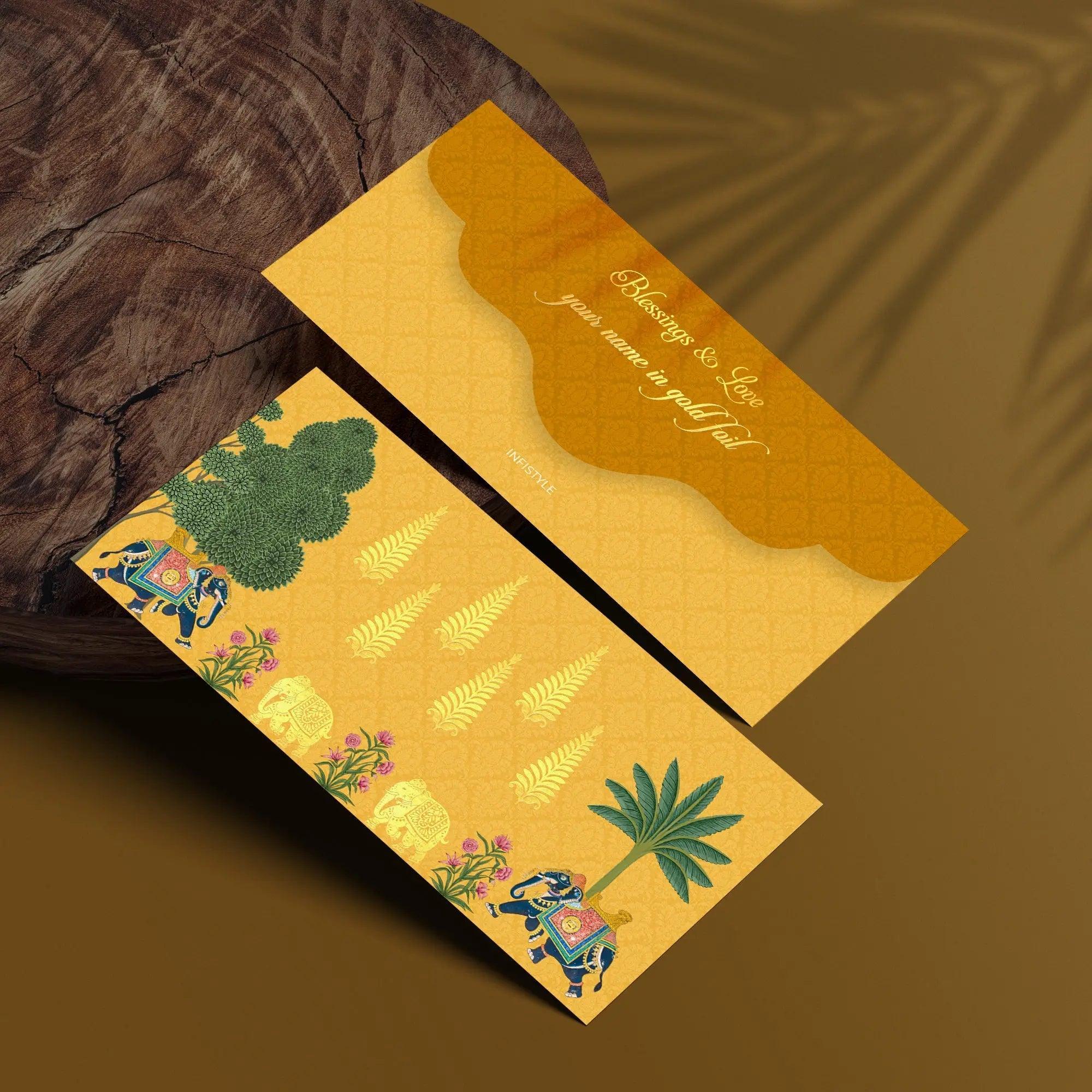 Luxe Money Envelopes -Royal Elephant Yellow- Set of 20 Chatterbox Labels