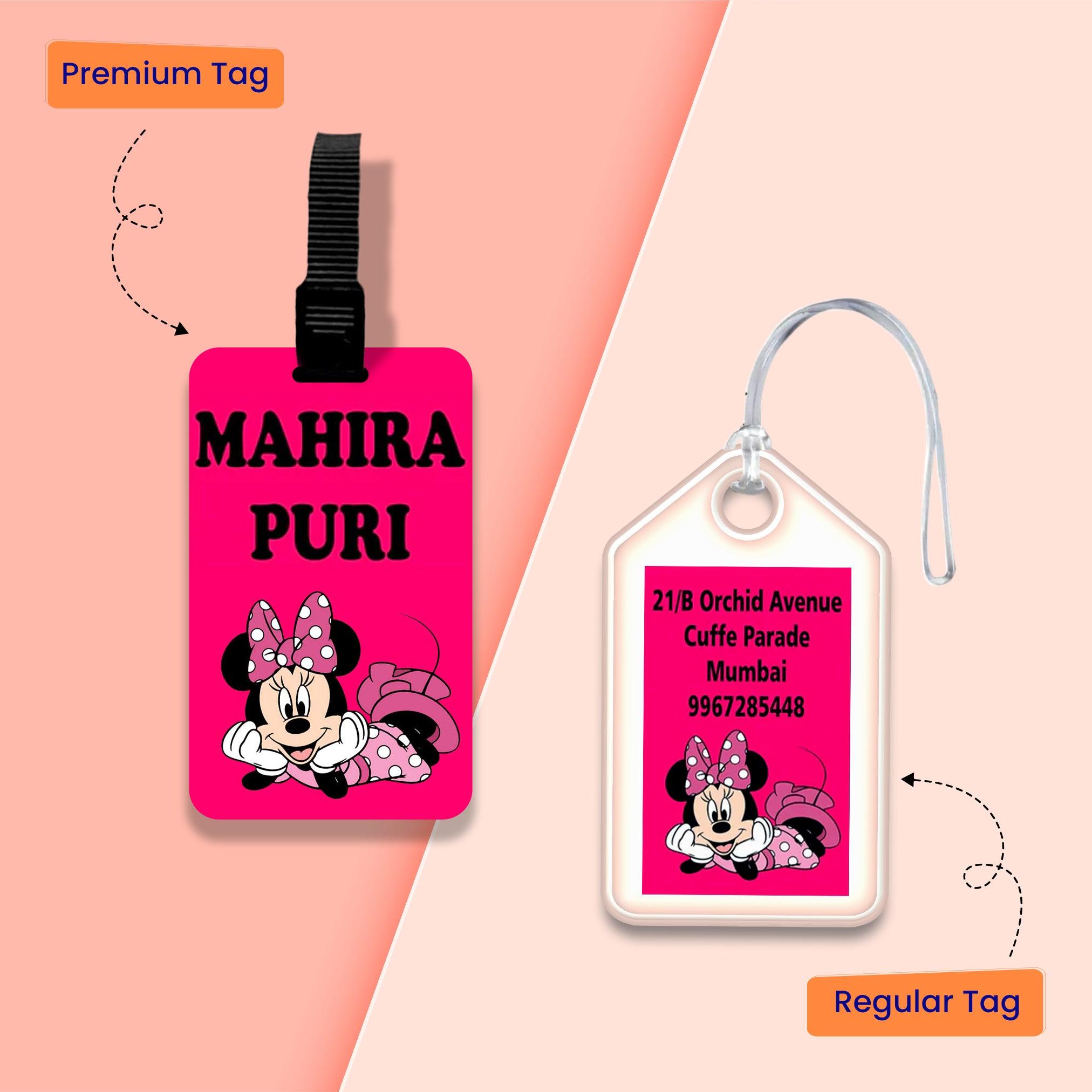 Personalized Bag Tags for Kids - Set of 5 - Minnie Design