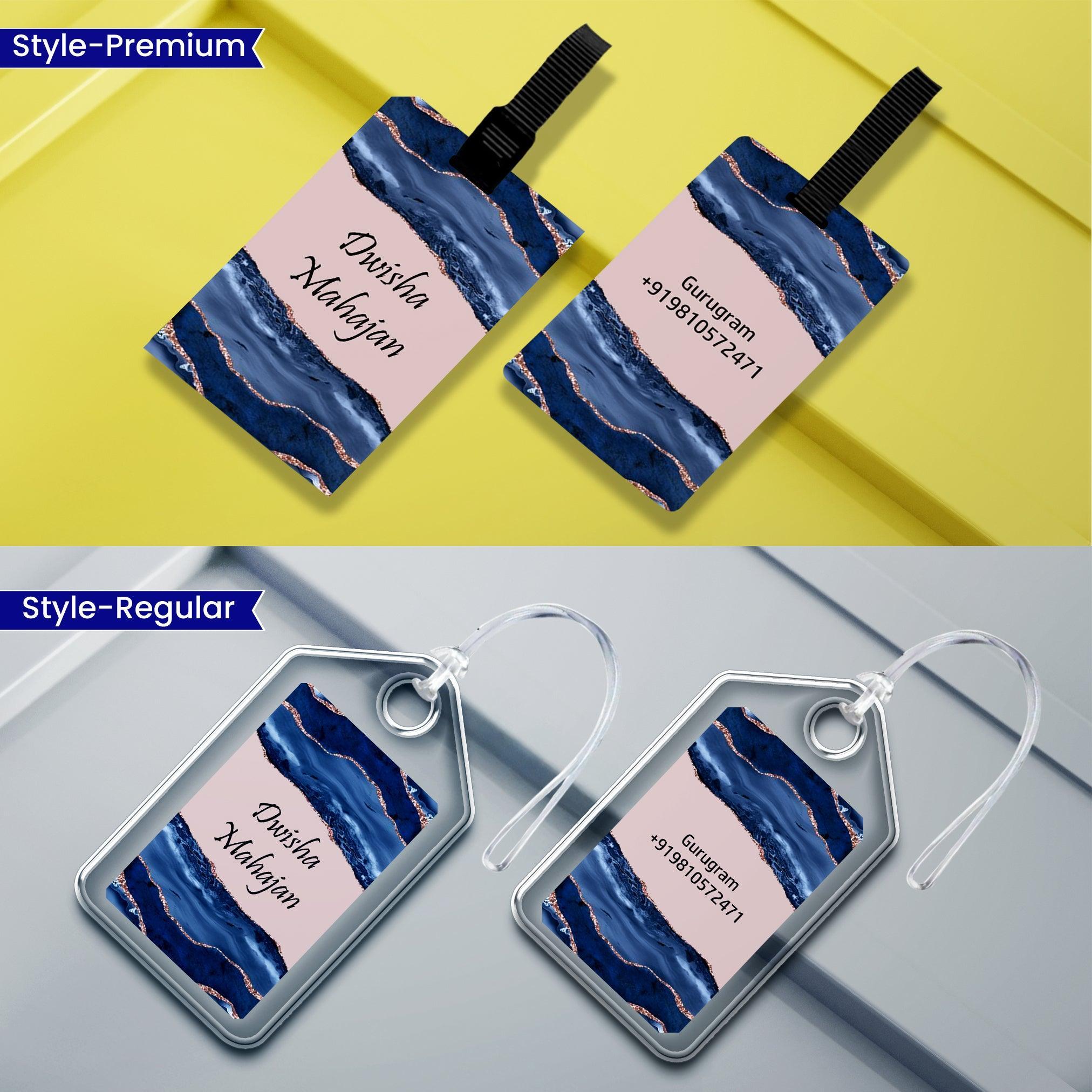 Personalized Luggage Tags - Navy Aura Design