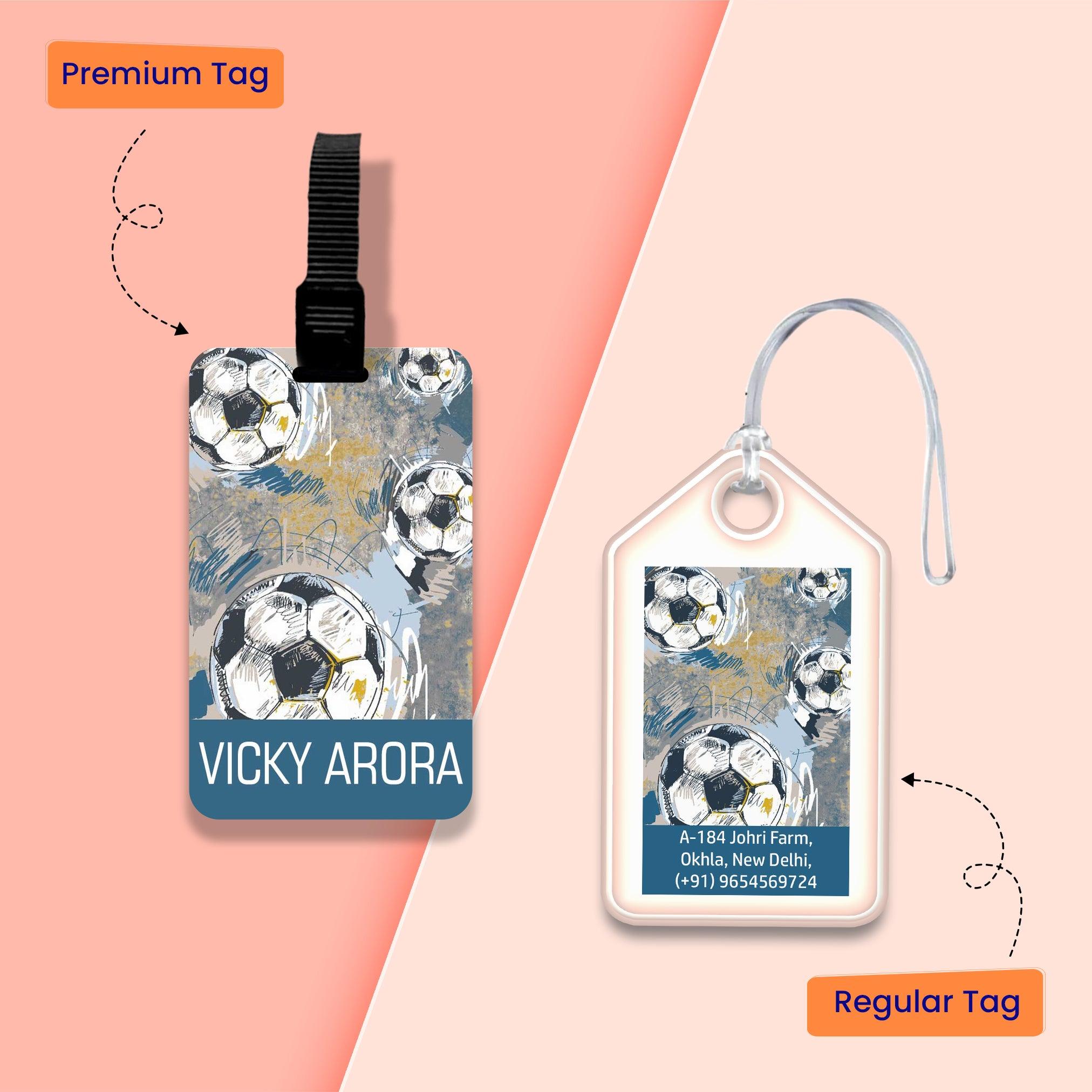 Personalized Bag Tags for Kids - Set of 5 - Game on