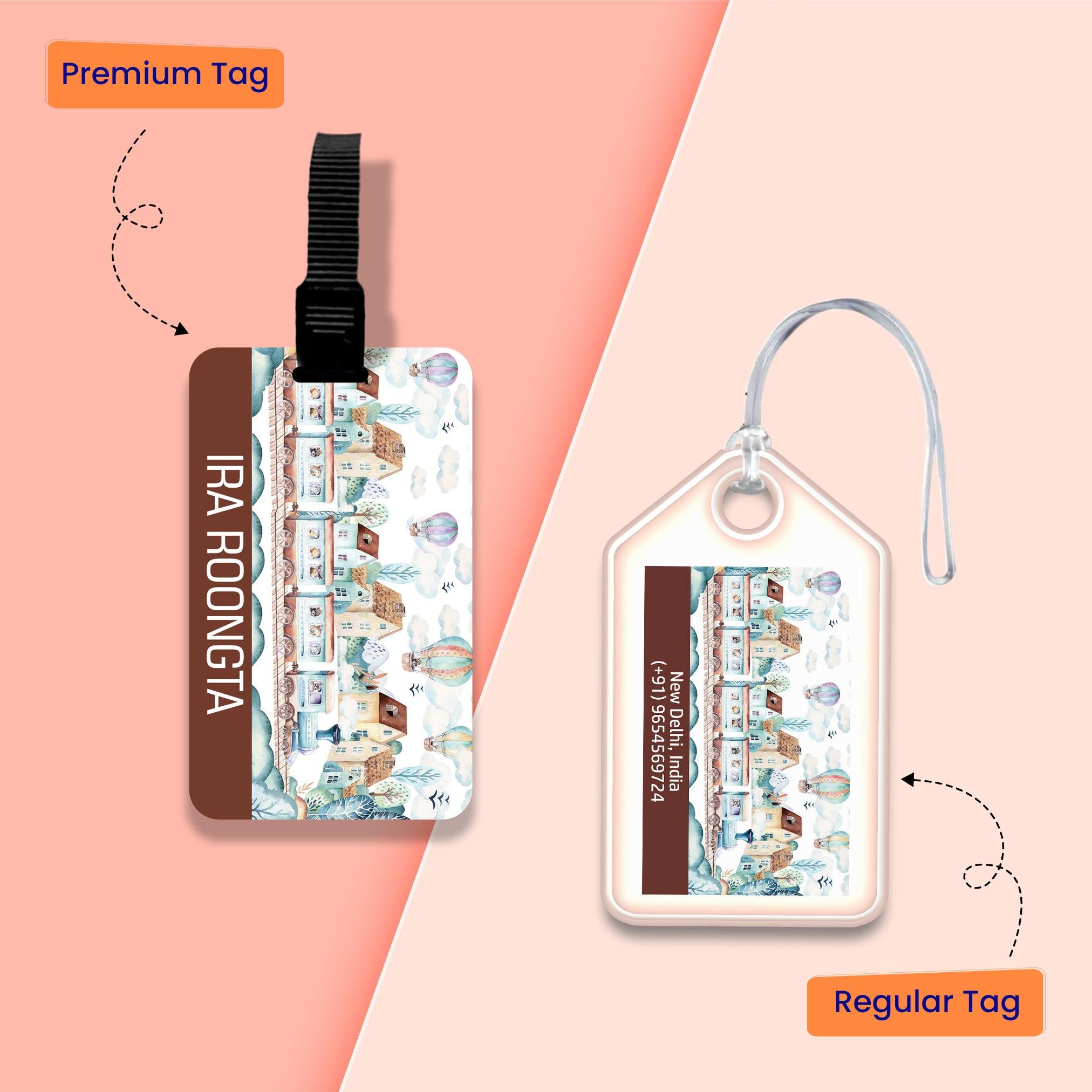 Personalized Bag Tags for Kids - Set of 5 - Old Town Design