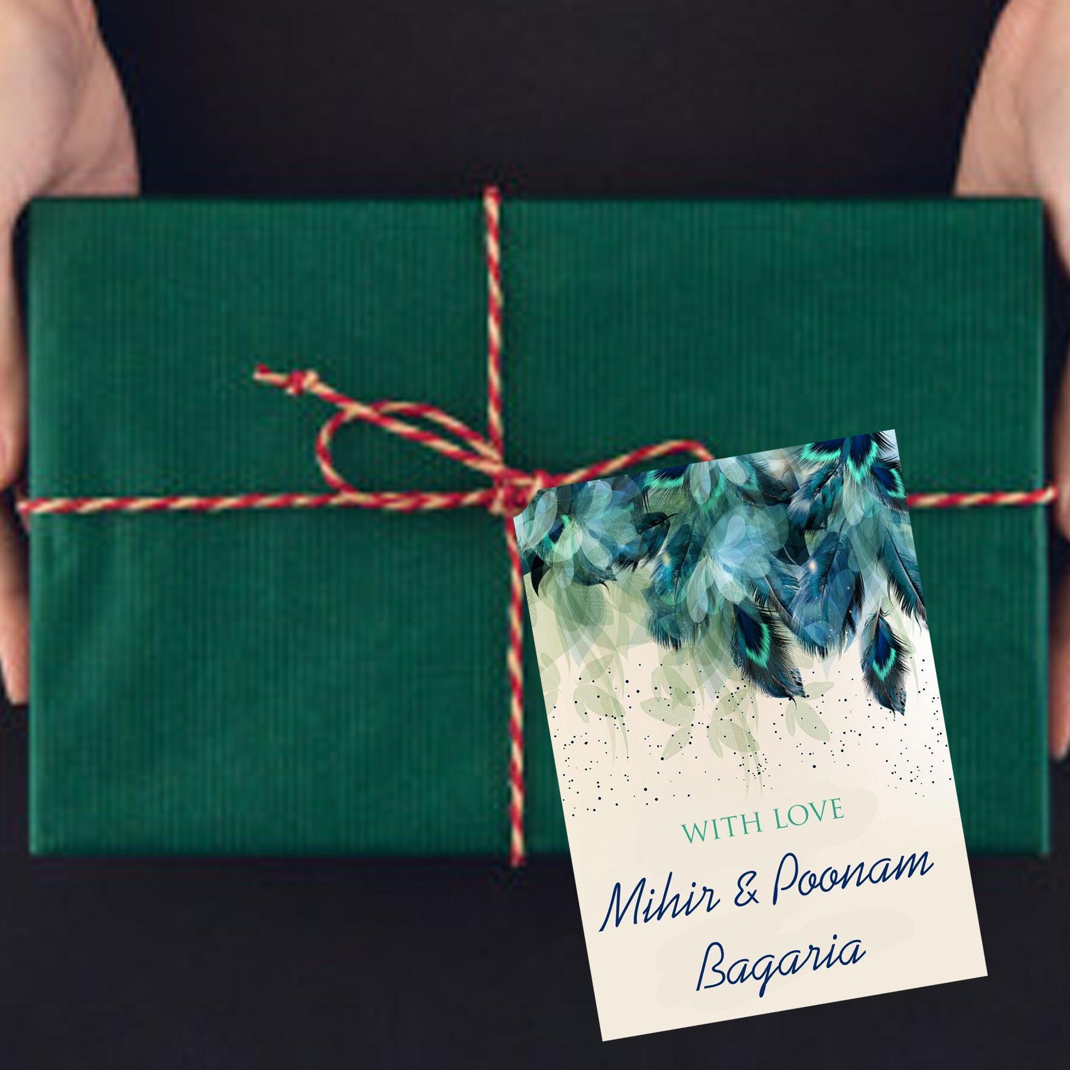 Gift tags Peacock Feathers - Set of 10 Chatterbox Labels