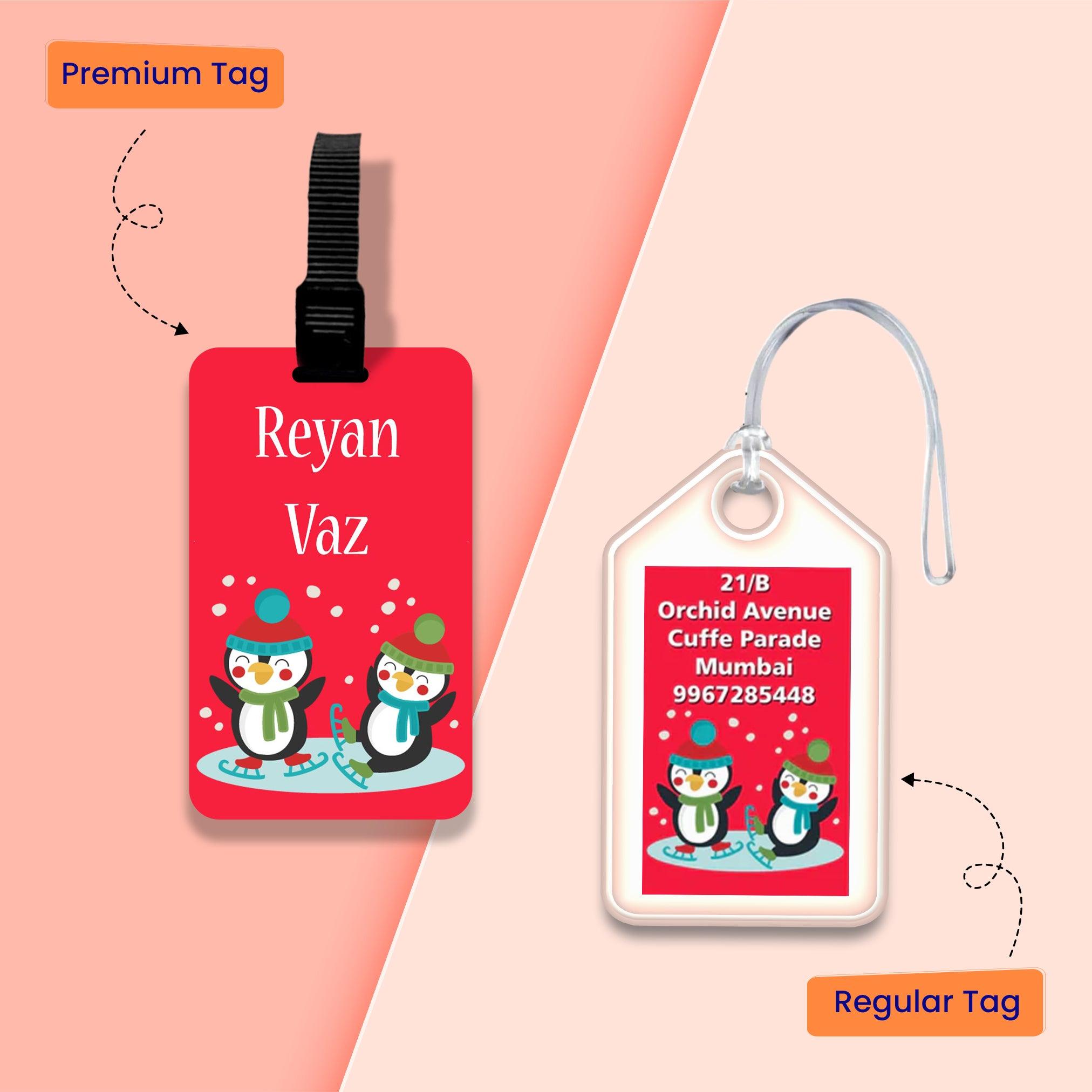 Bag Tags Penguin Design - Set of 5