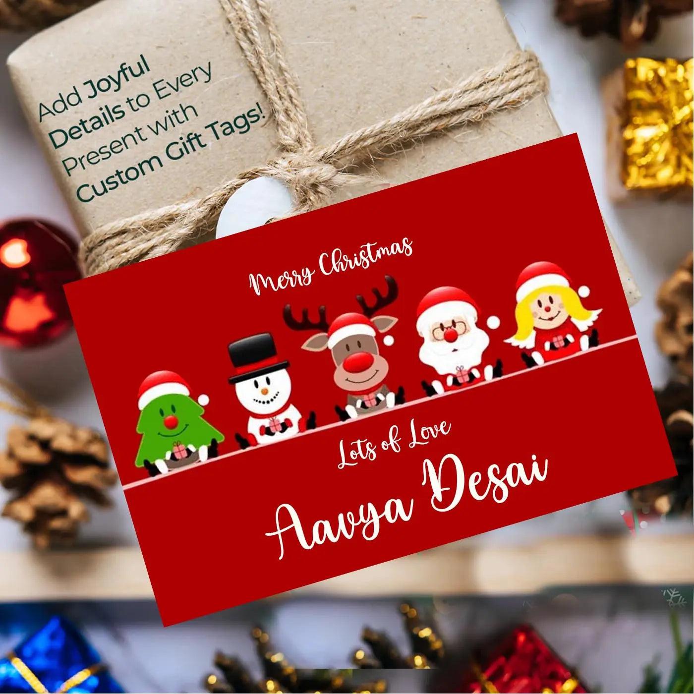 Personalised Christmas Gift Tags - Sitting on a wall - Set of 10 Chatterbox Labels