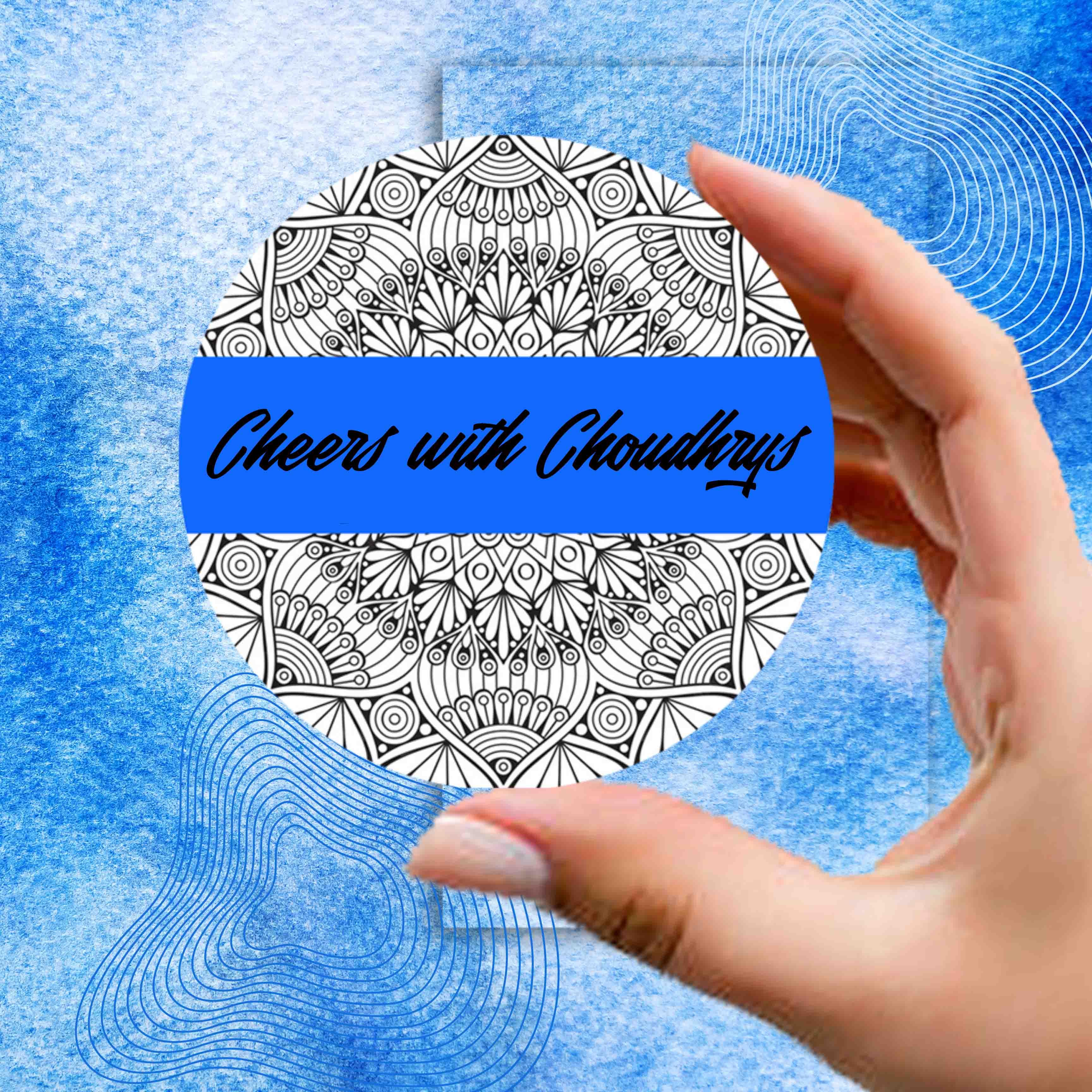 Personalised Coasters - Mandala Design - Set of 6 - Chatterbox Labels