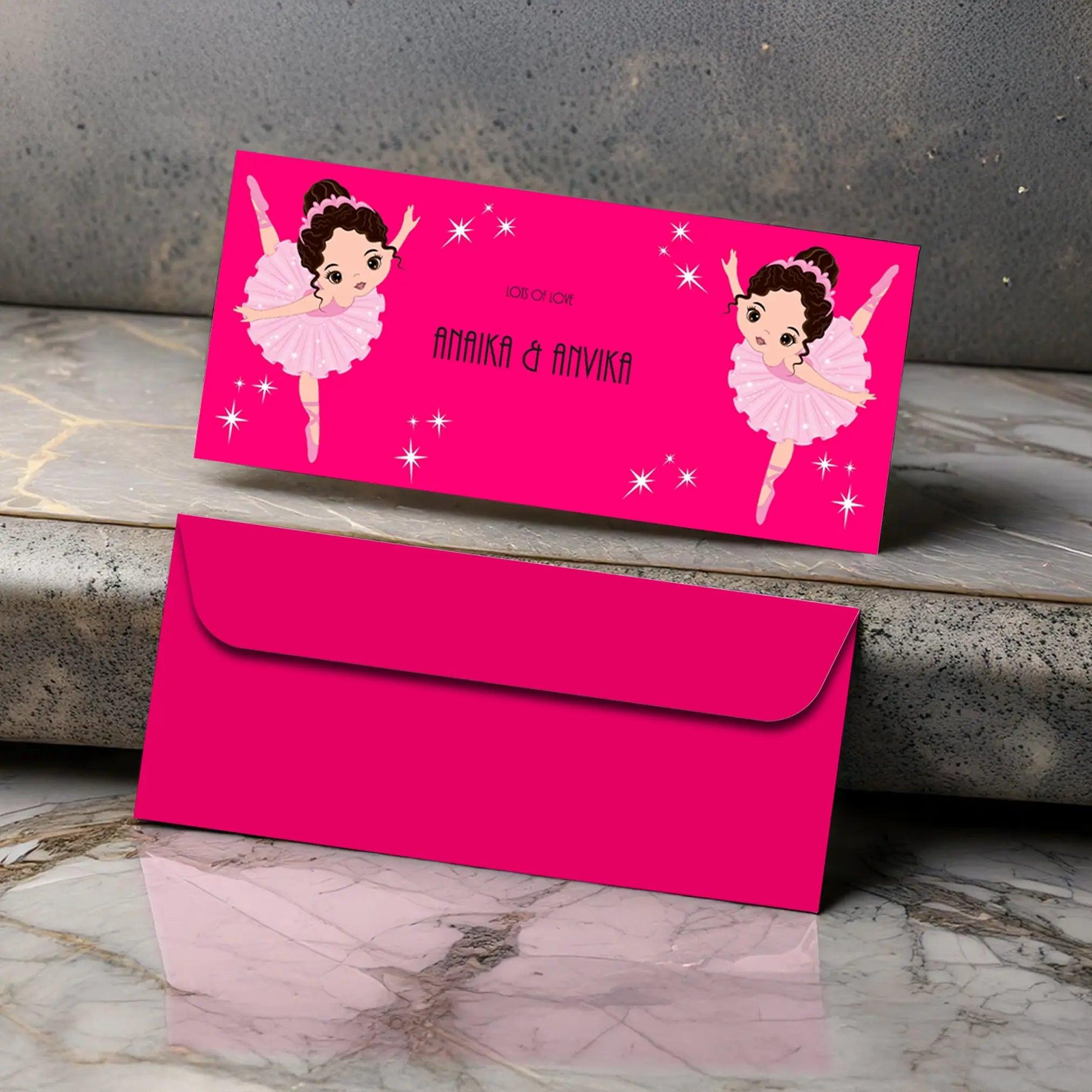 Personalised Money Envelopes - Ballerina Theme - Set of 20 Chatterbox Labels