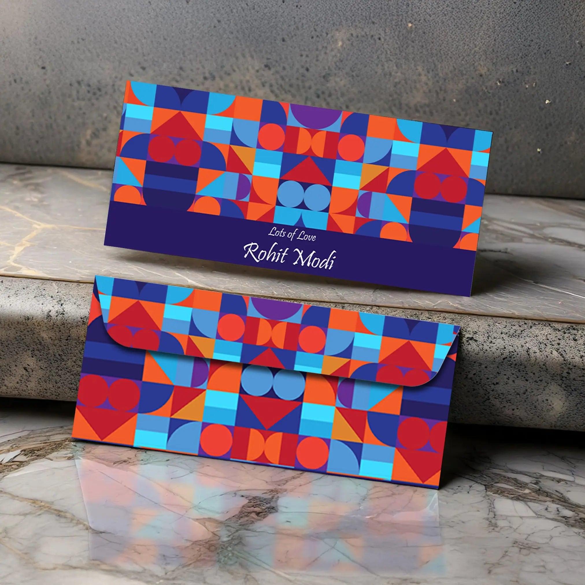 Personalised Money Envelopes - Blue Abstract Theme - Set of 20 Chatterbox Labels