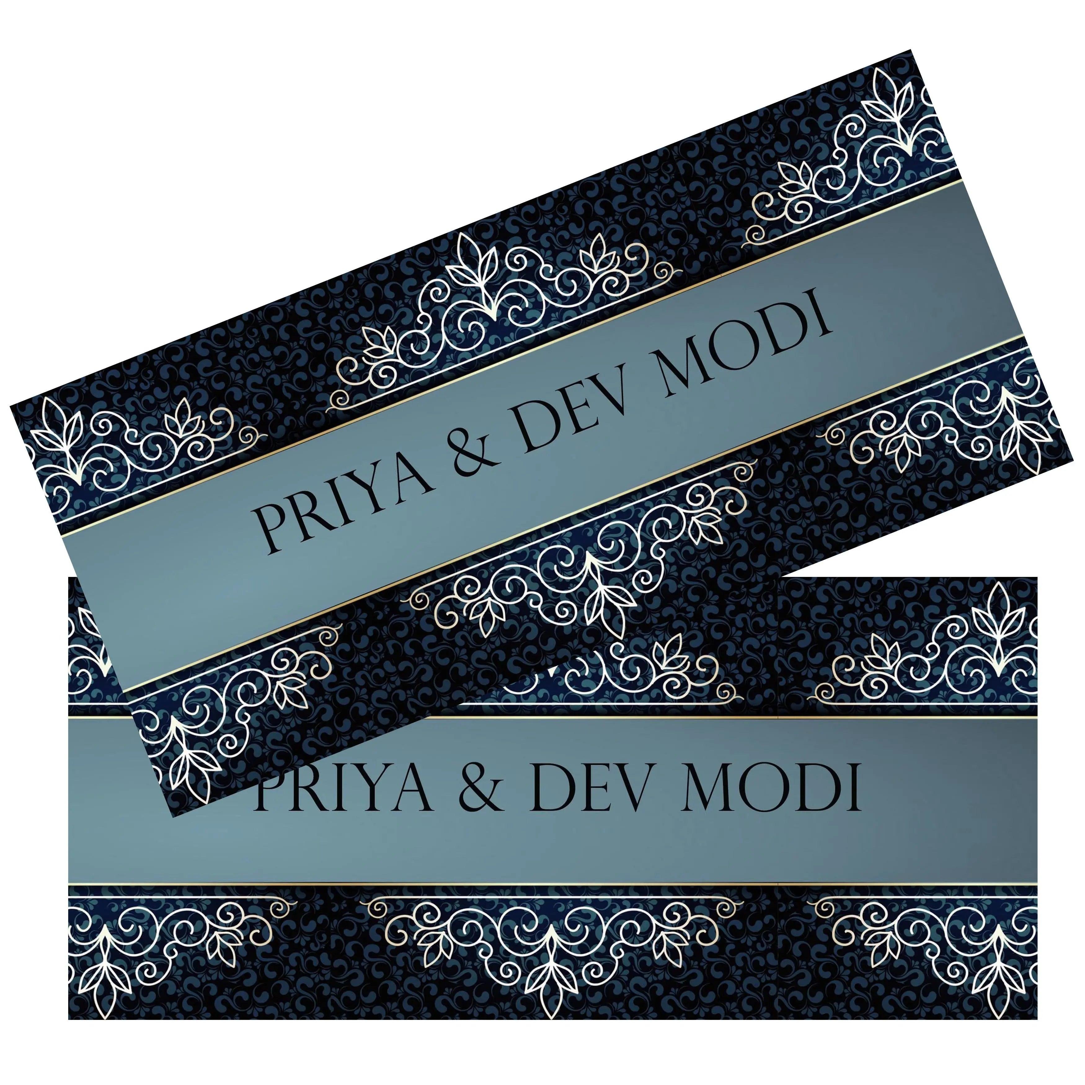 Personalised Money Envelopes - Blue Motif Theme - Set of 20 Chatterbox Labels